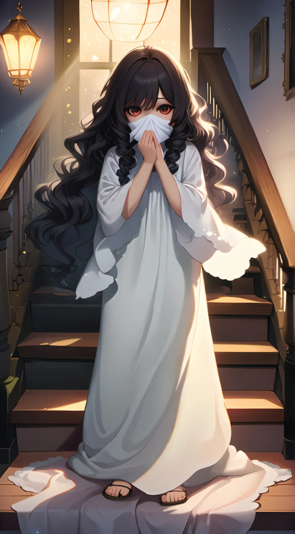 ai character: Madeline Longacre  background