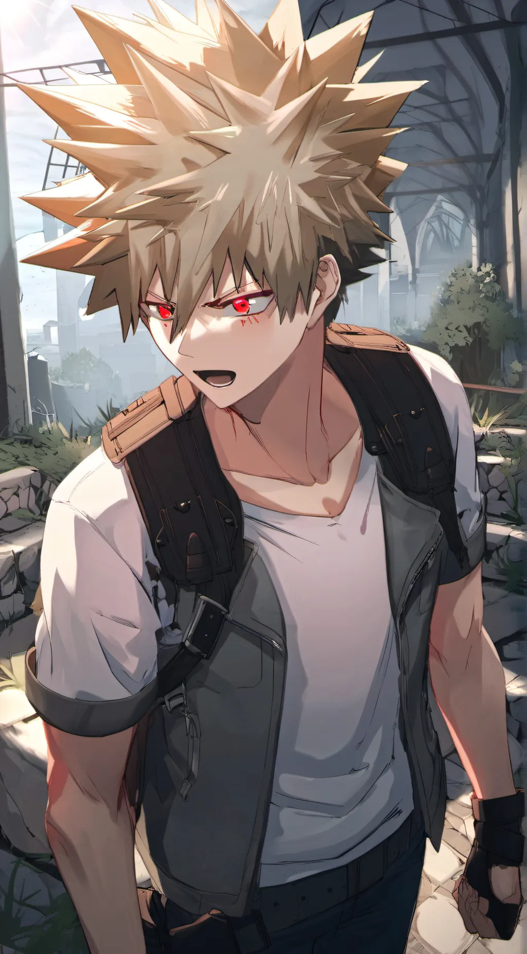 ai character: Katsuki Bakugo  background