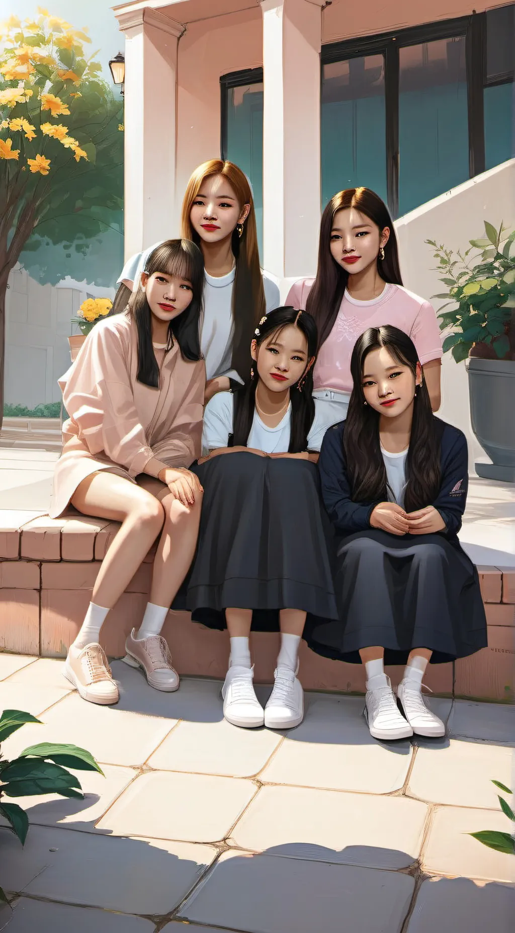 ai character: jennie jisoo rosie background