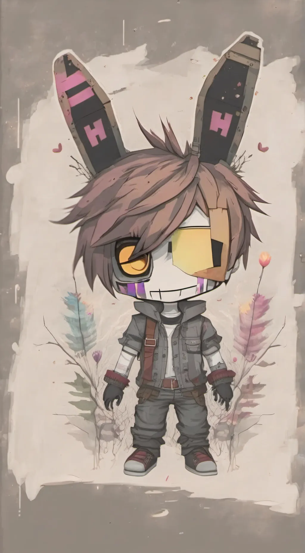 ai character: Henry E&Glitchtrap background