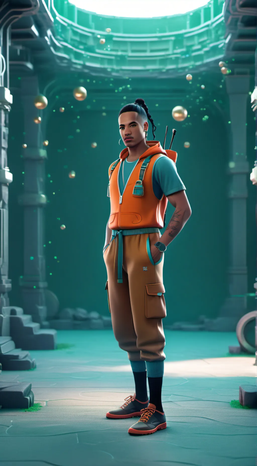 ai character: Ocean guard. background