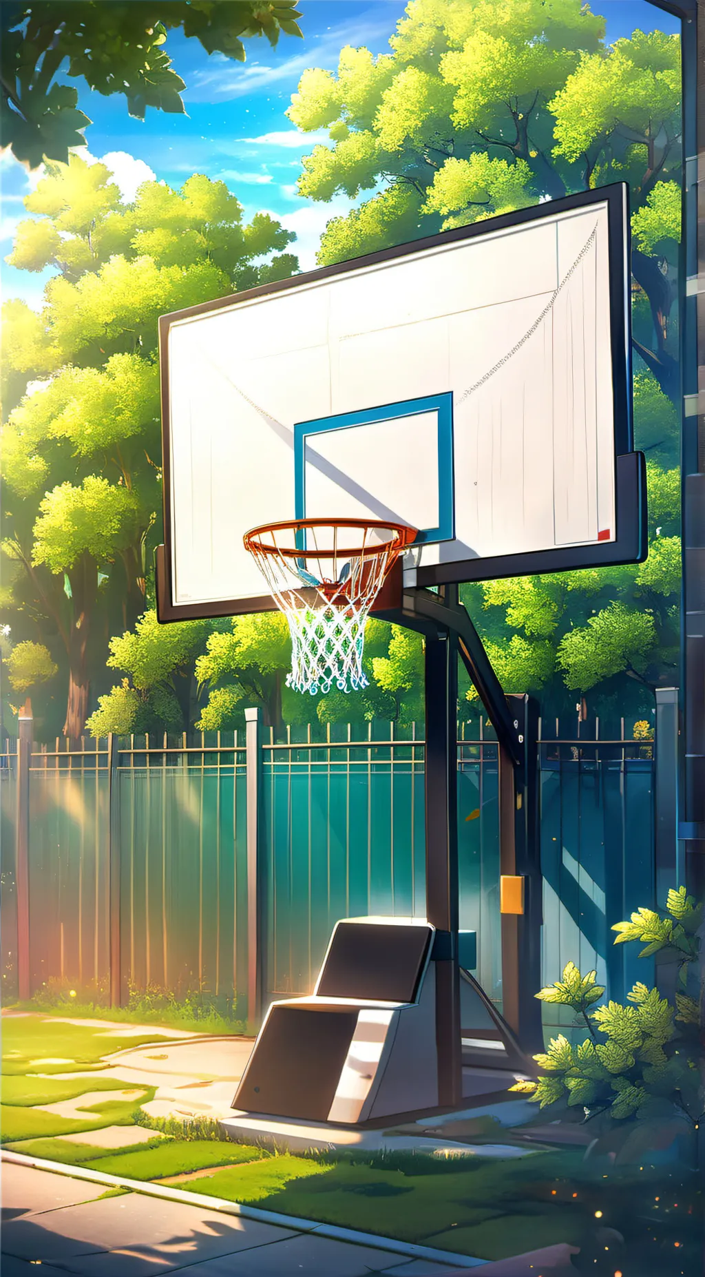 ai character: Basketball hoop background