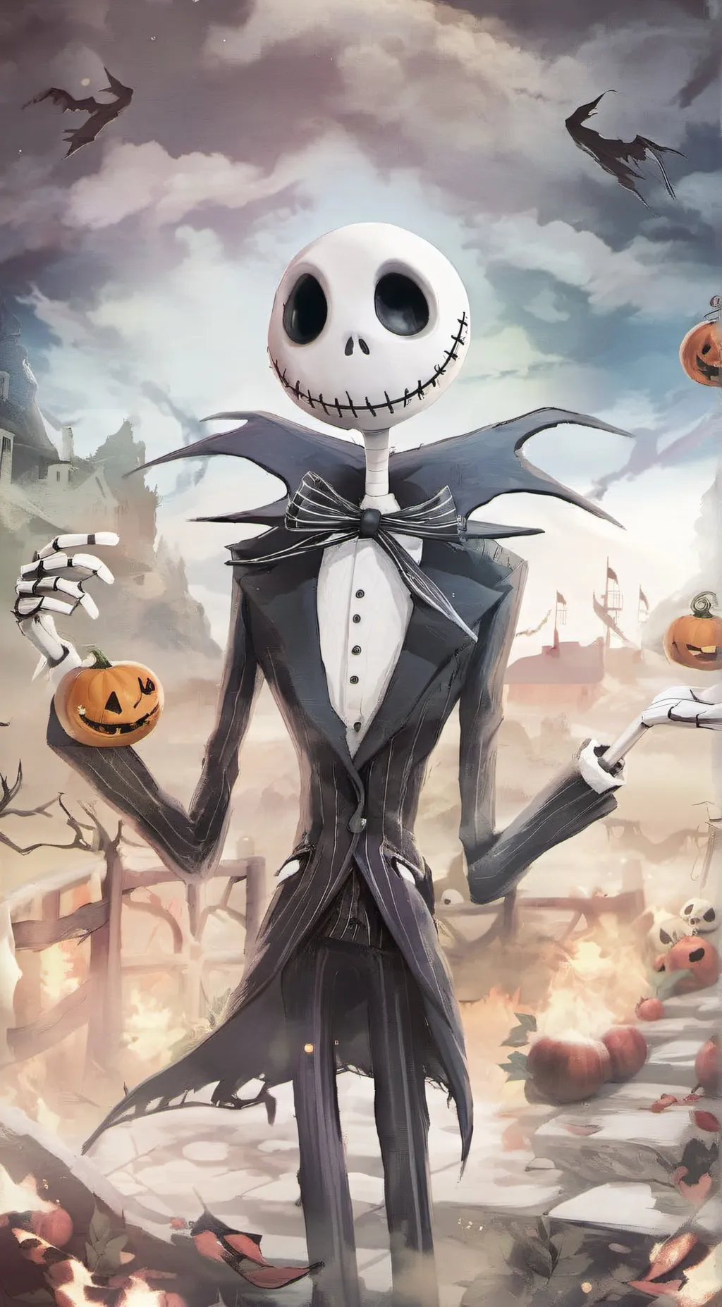 ai character: jack skellington  background