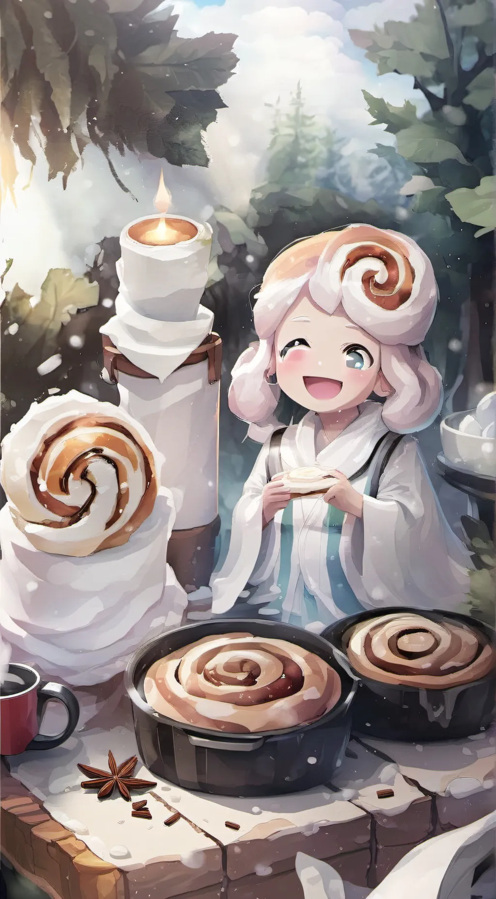 ai character: Cinnamon roll background