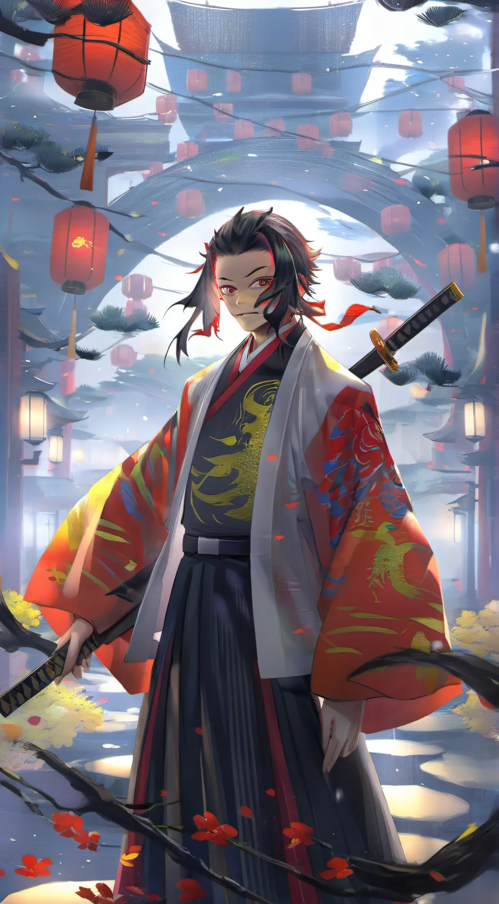 ai character: demon slayer  background