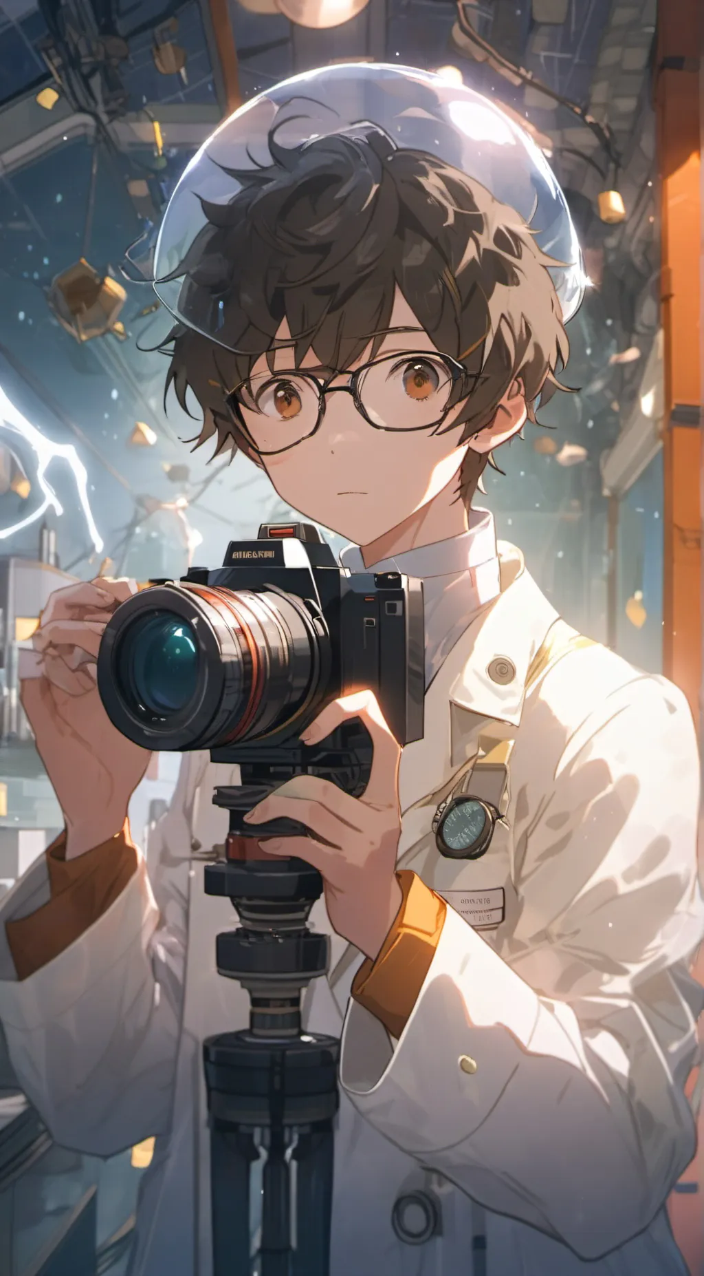 ai character: scientist cam background