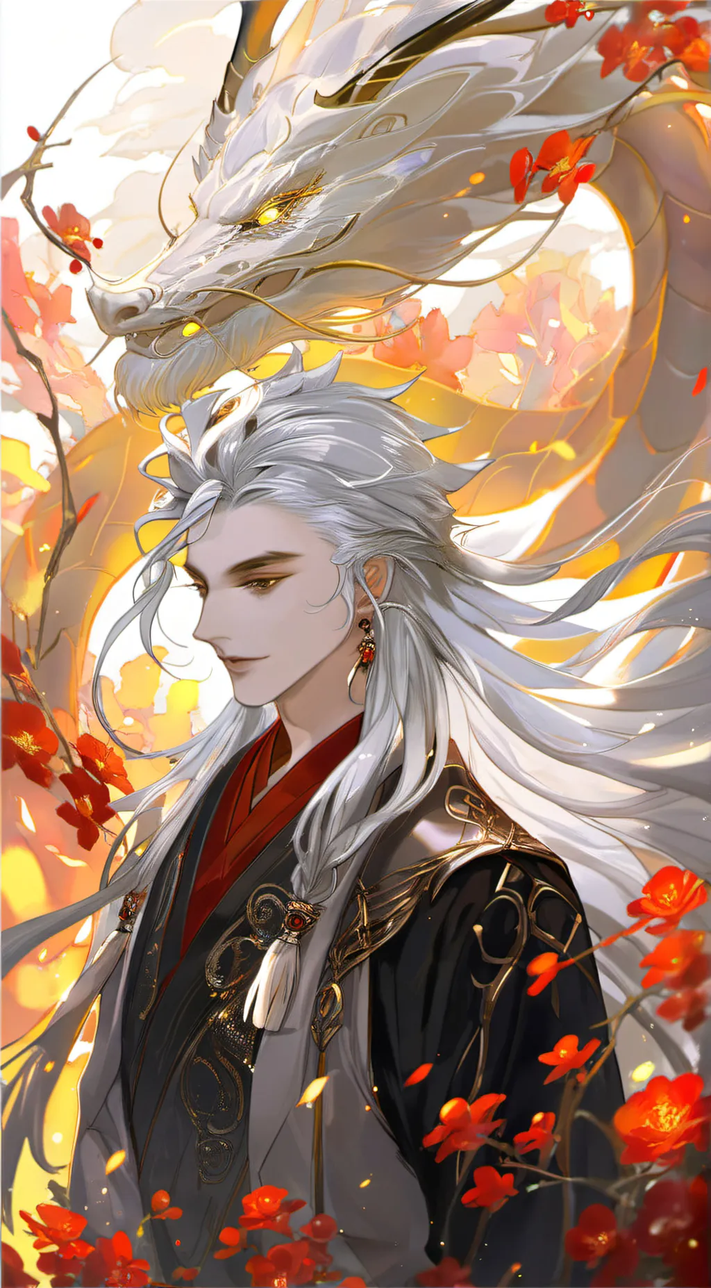 ai character: Dragon male background