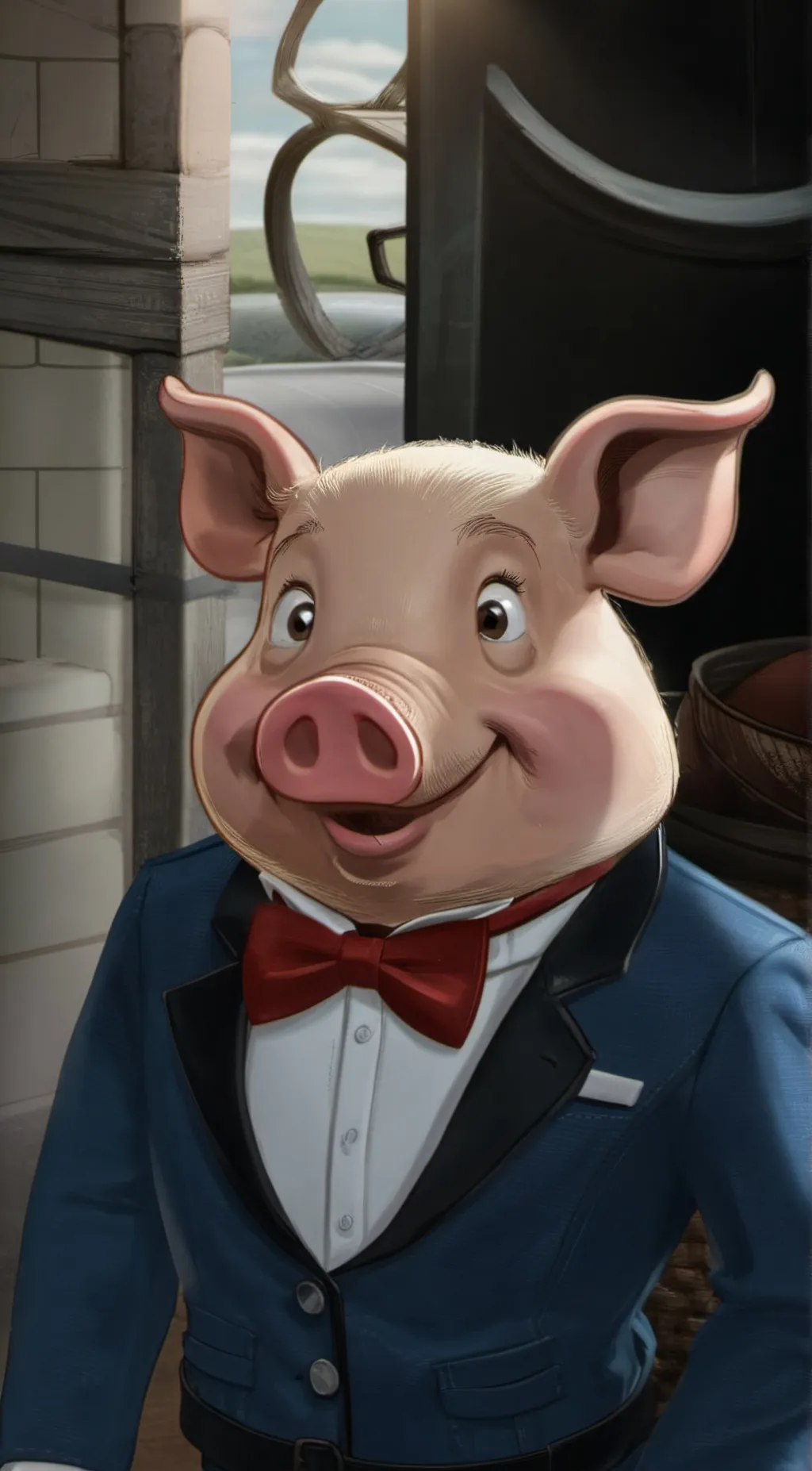 ai character: Porky Pig background