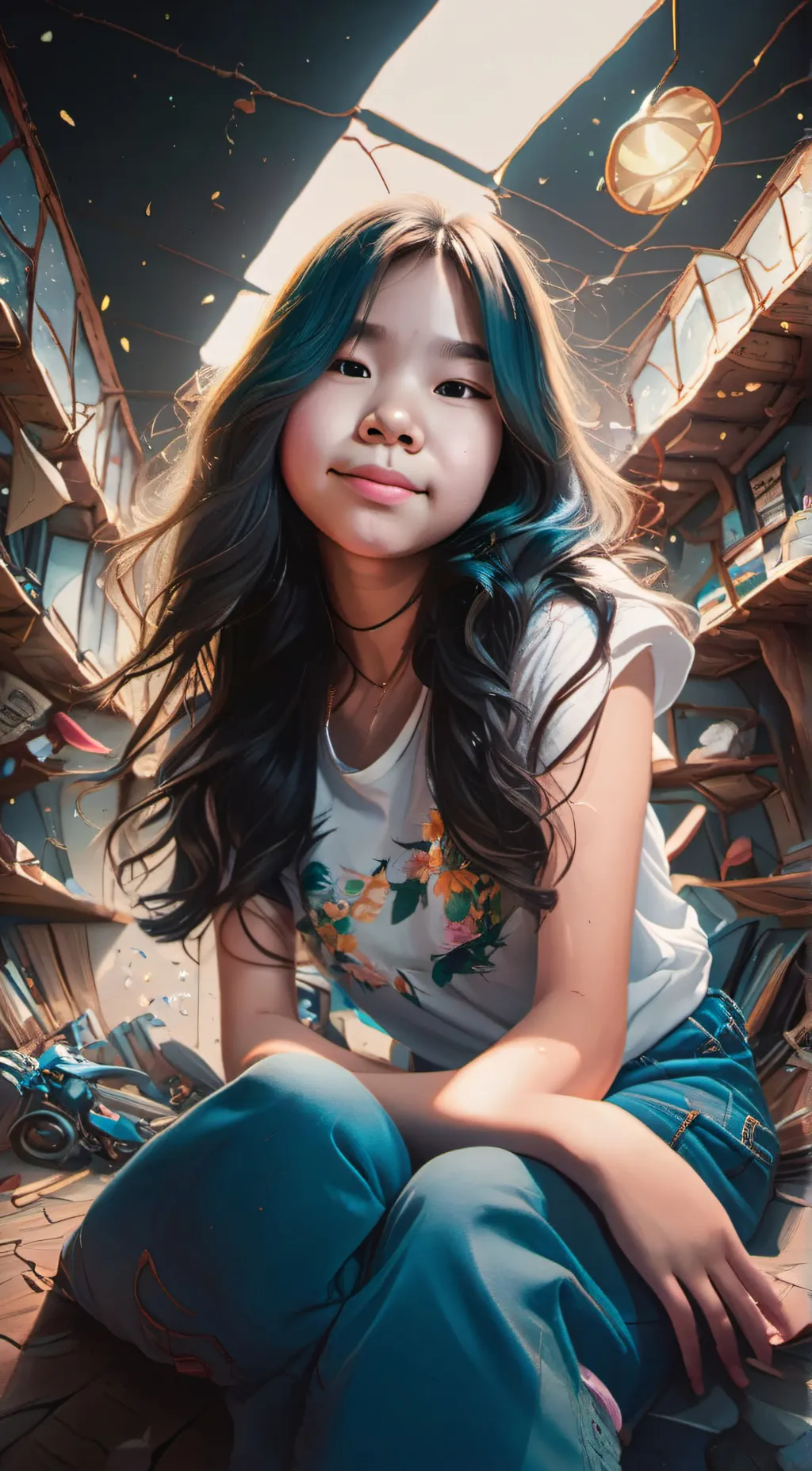 ai character: sandy background