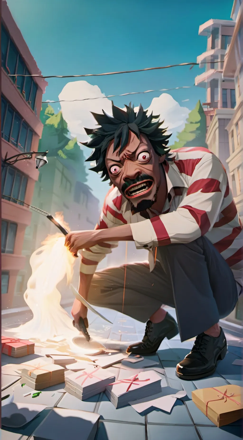 ai character: Scary Old Man background