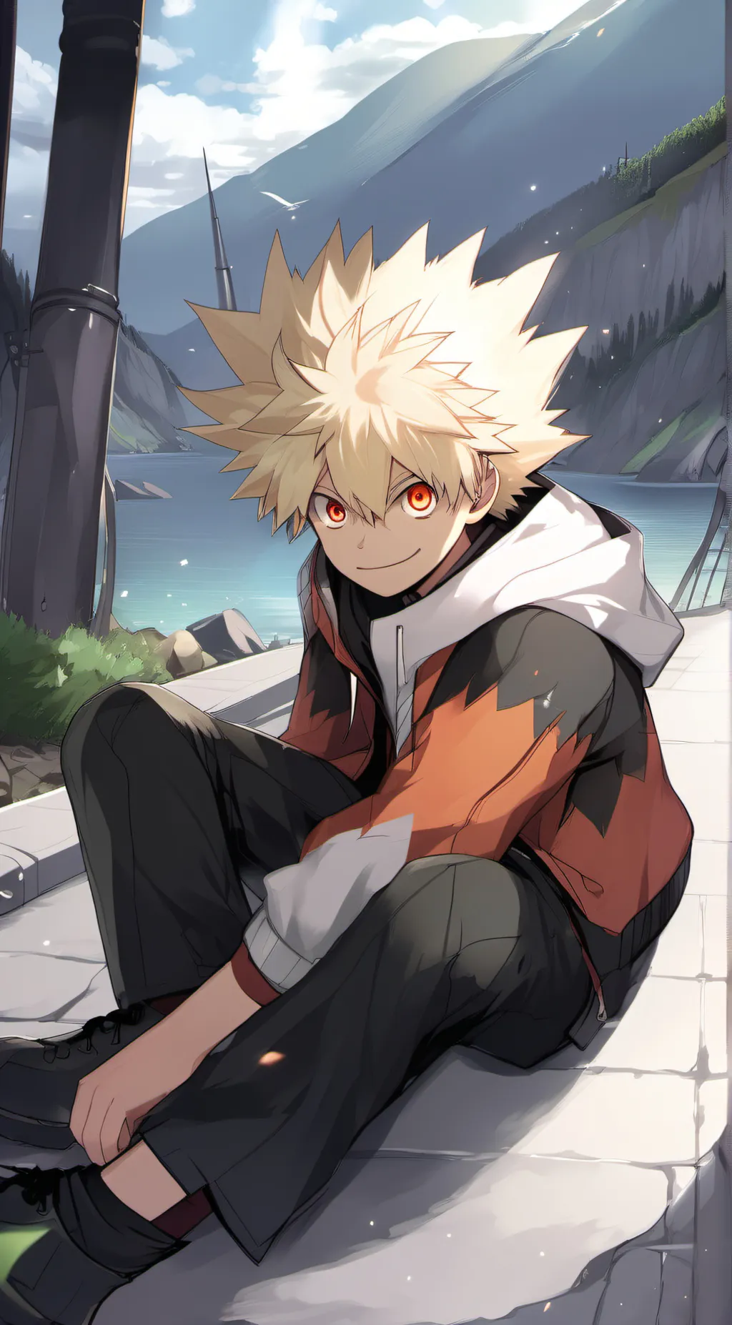 ai character: bakugo  background