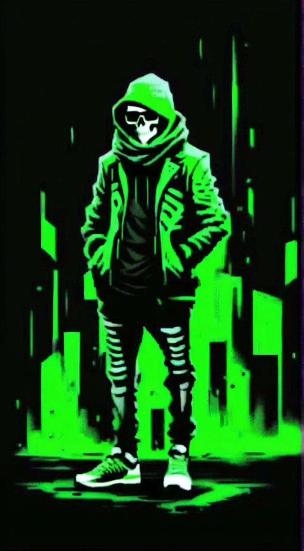 ai character: Green sans background