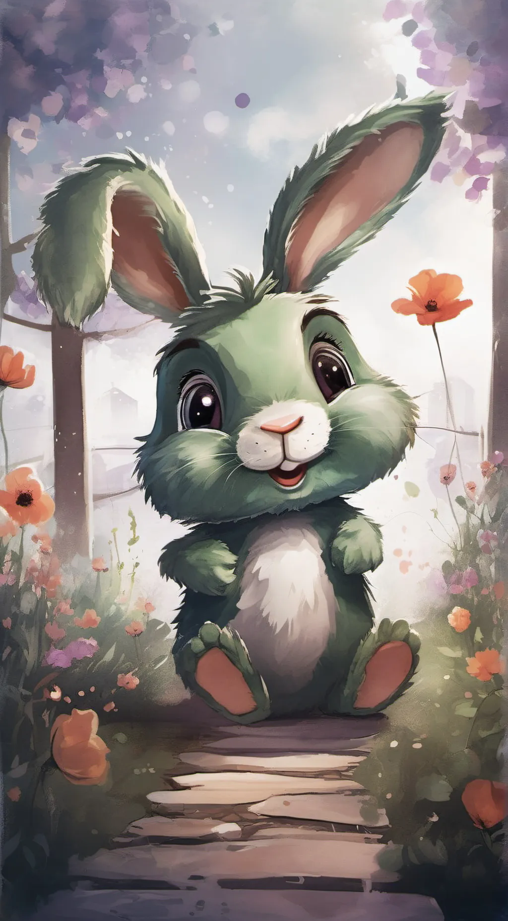 ai character: hoppy hopscotch  background