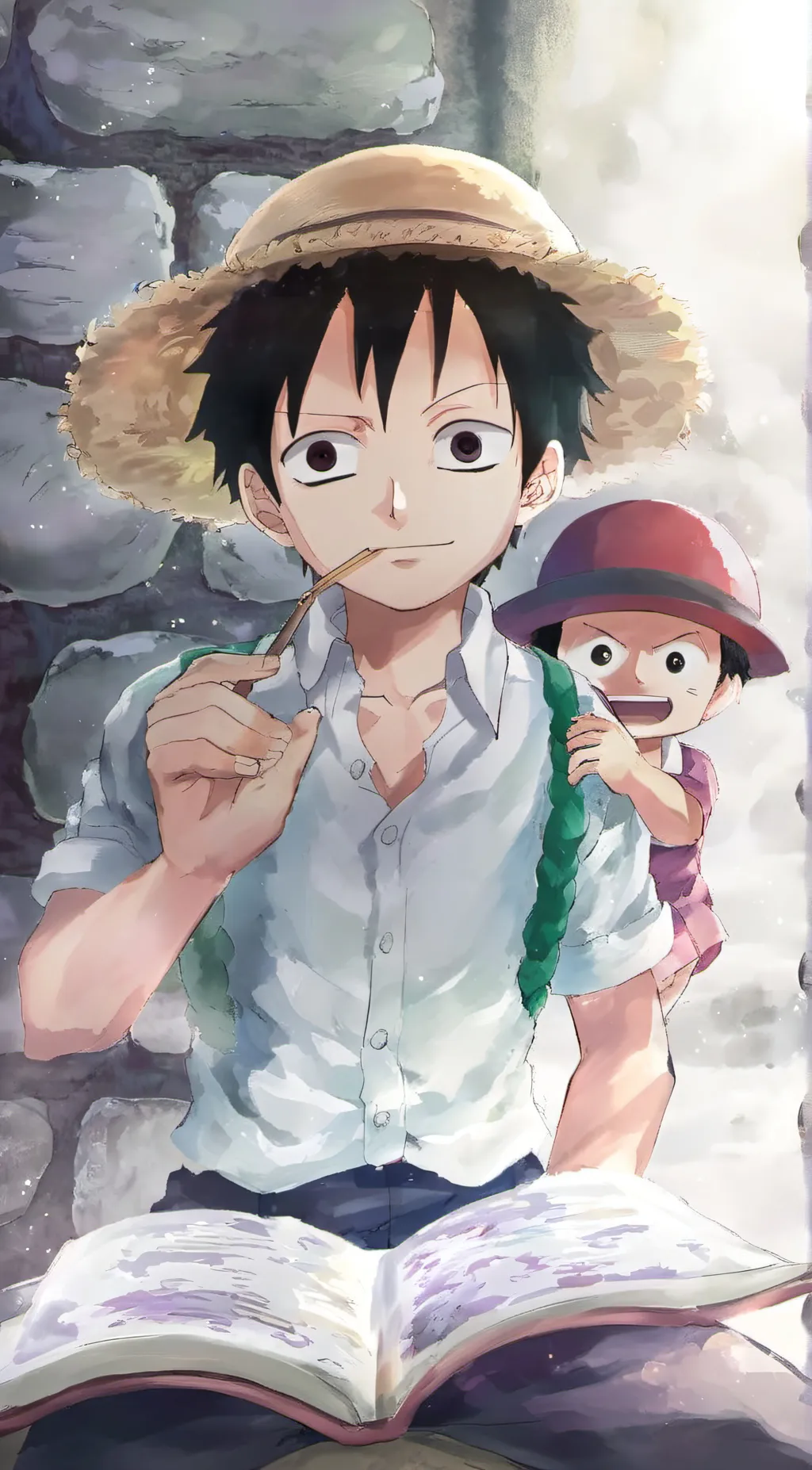 ai character: Luffy and Zoro background