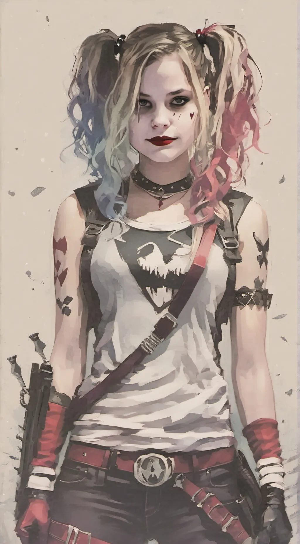 ai character: HARLEY FUCKING QUI background