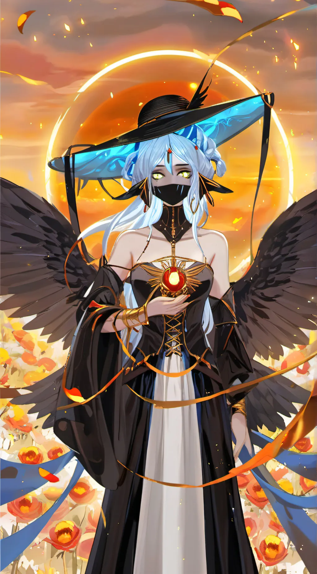 ai character: Flower background