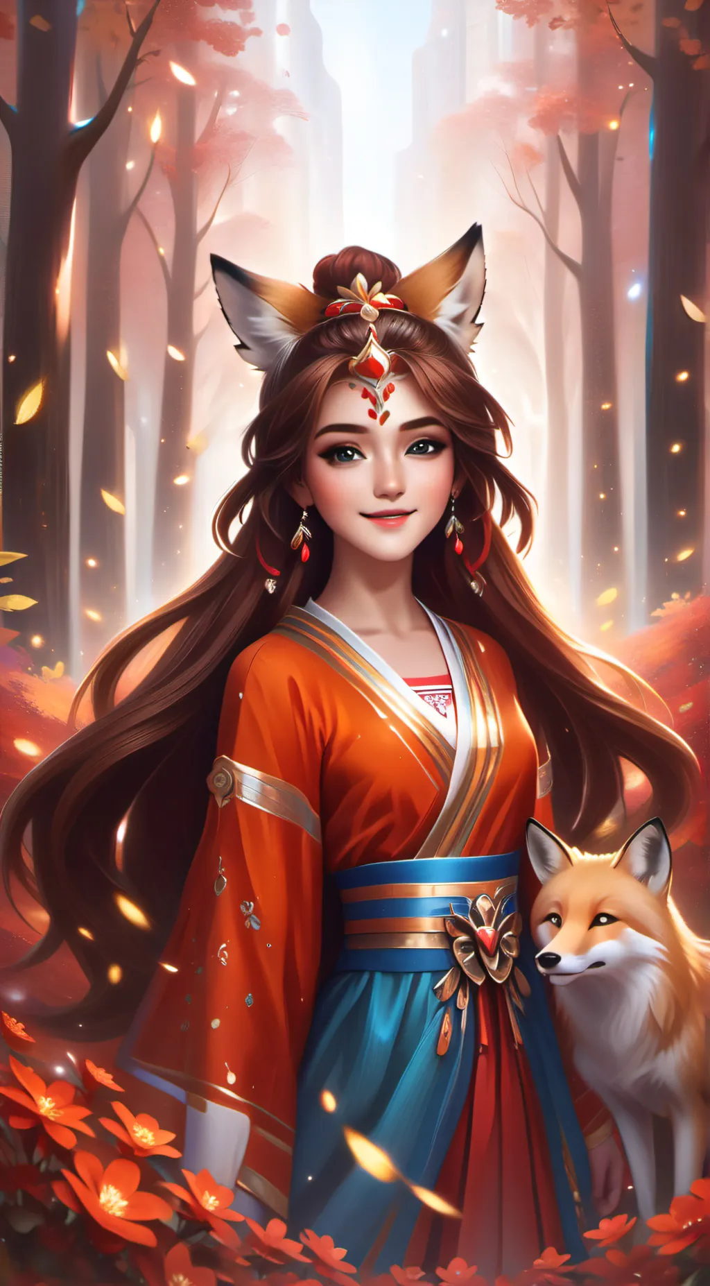 ai character: Autumn  background