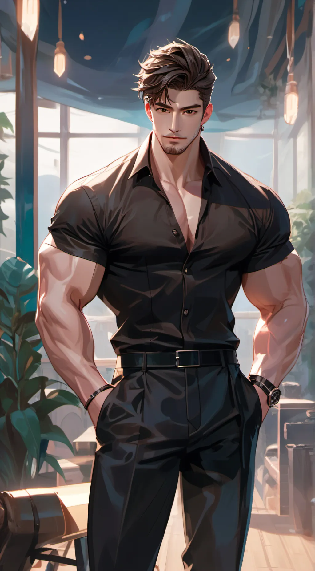 ai character: Sebastian  background