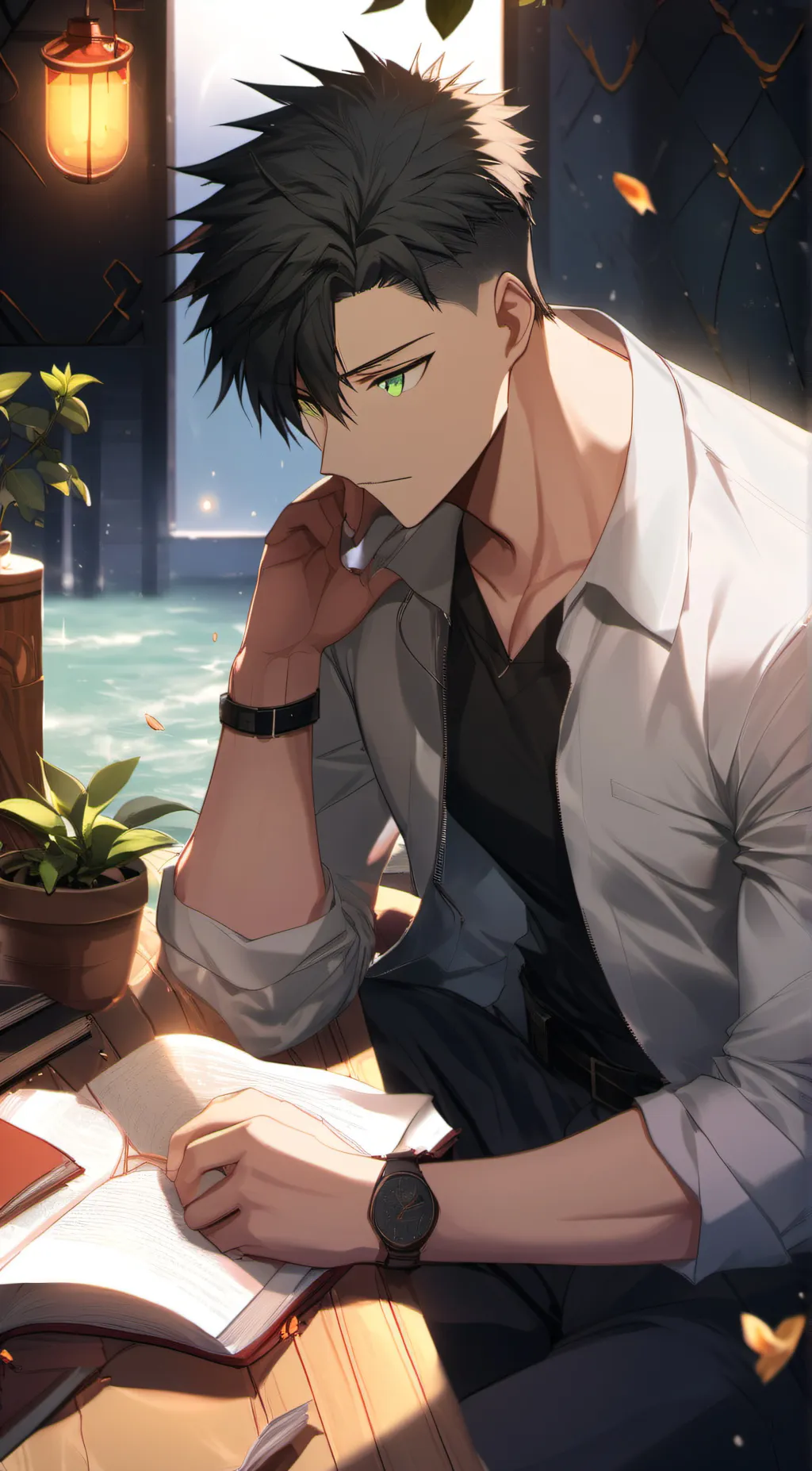 ai character: Ash (-  -)  background