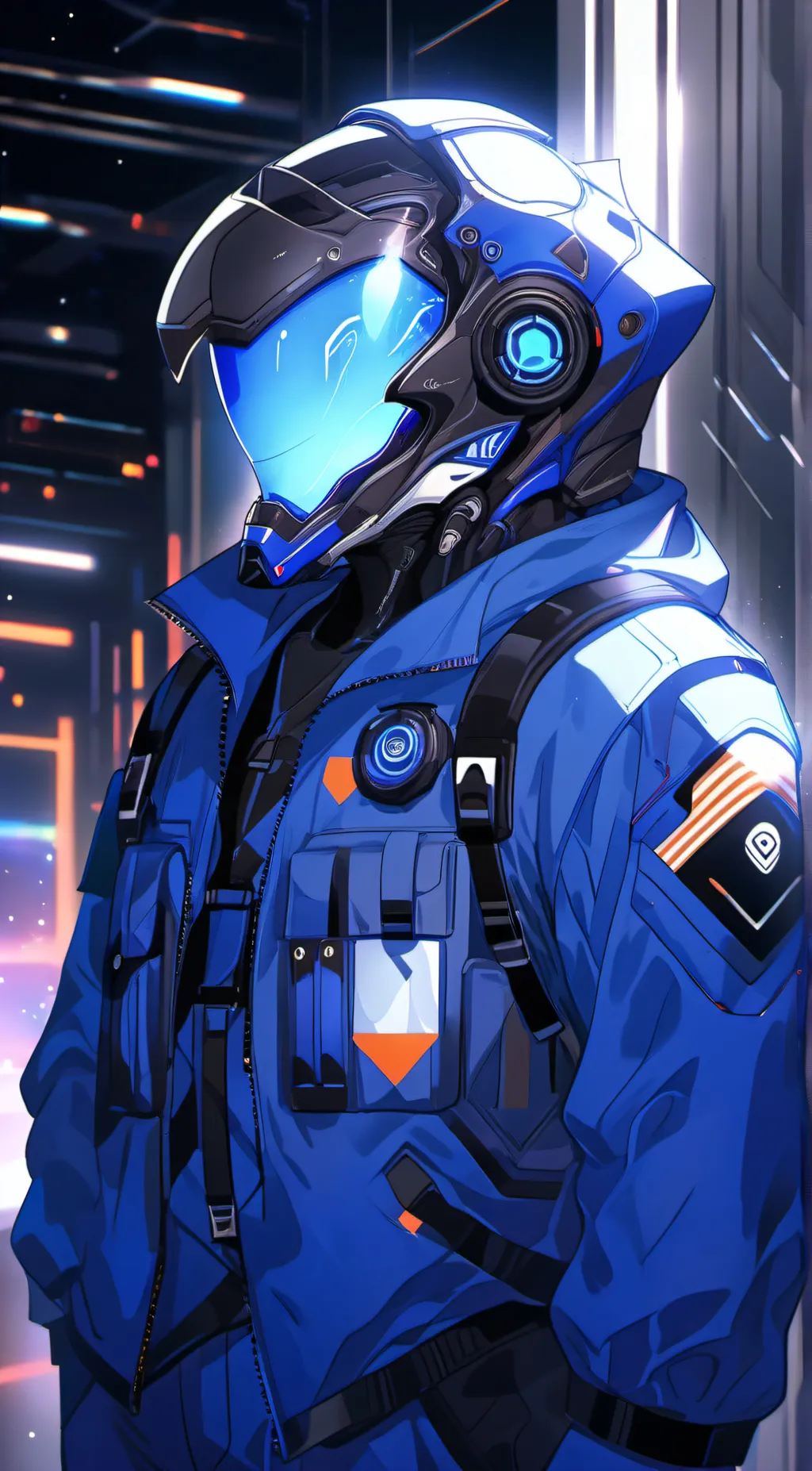 ai character: dark blue imposter background