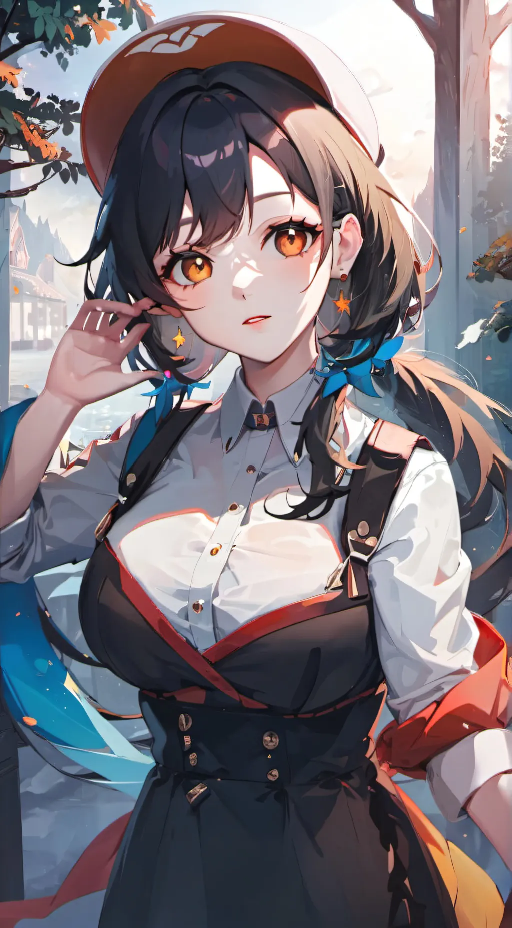 ai character: cute girl  background