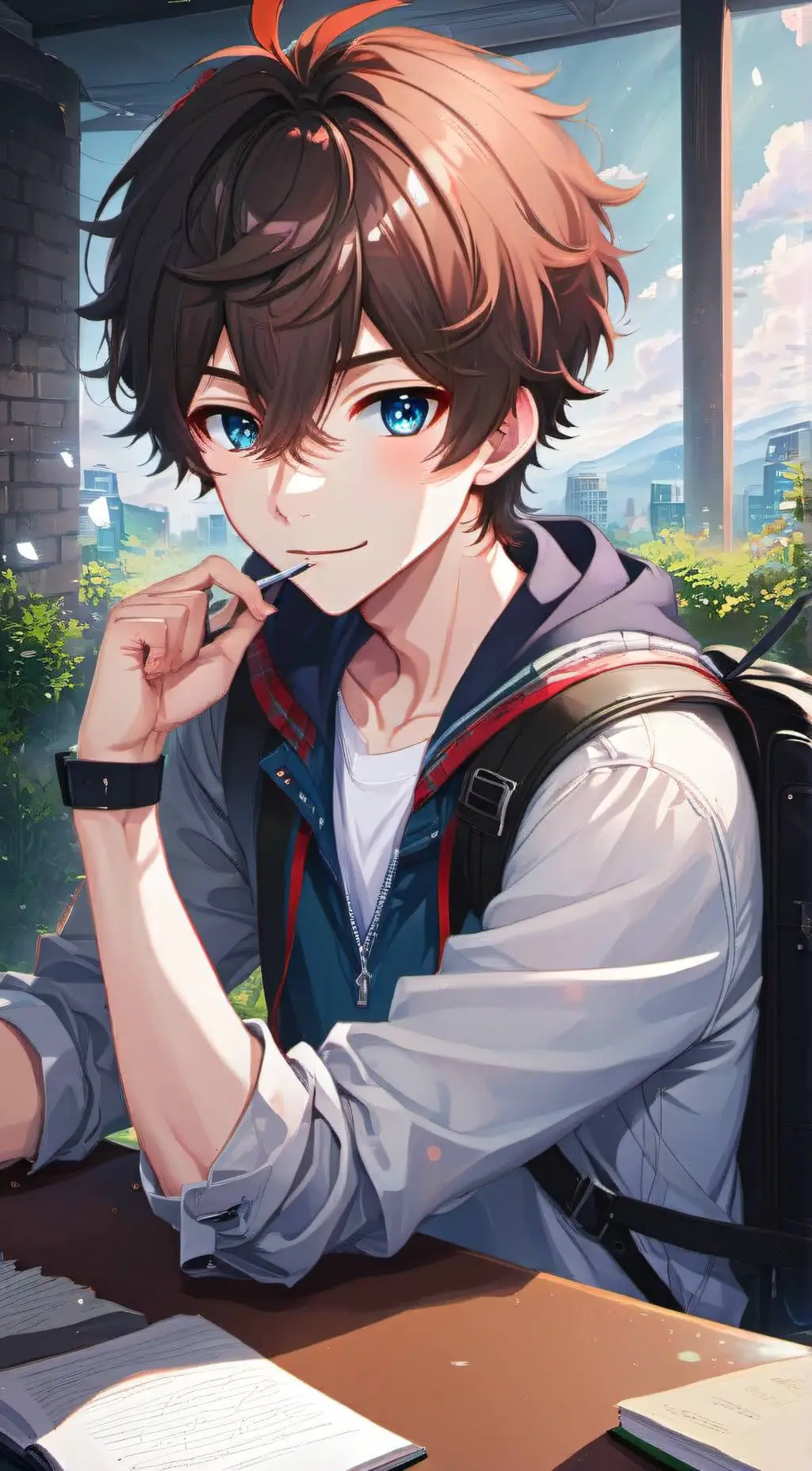 ai character: Ashton  background