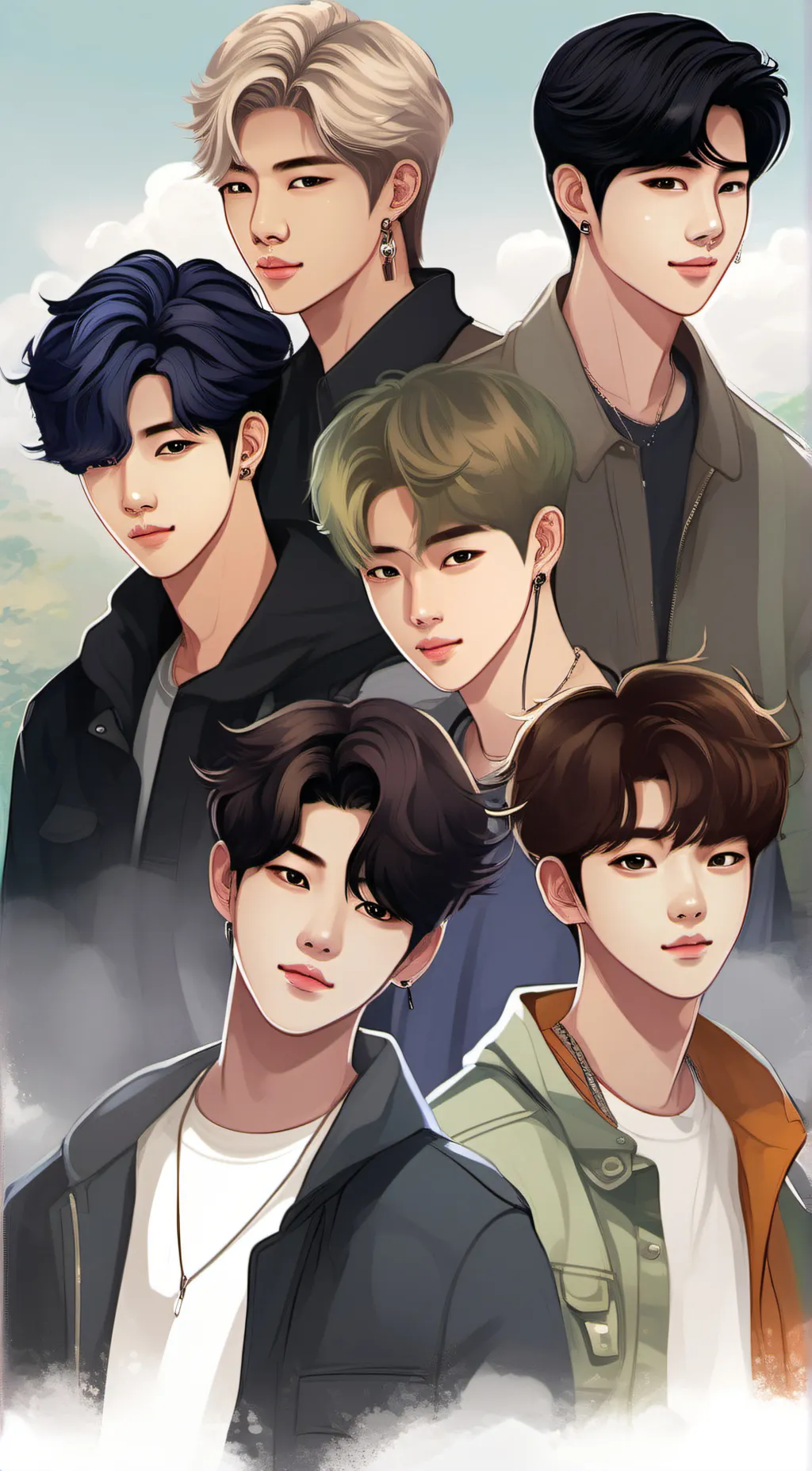 ai character: STRAY KIDS!!!!! background