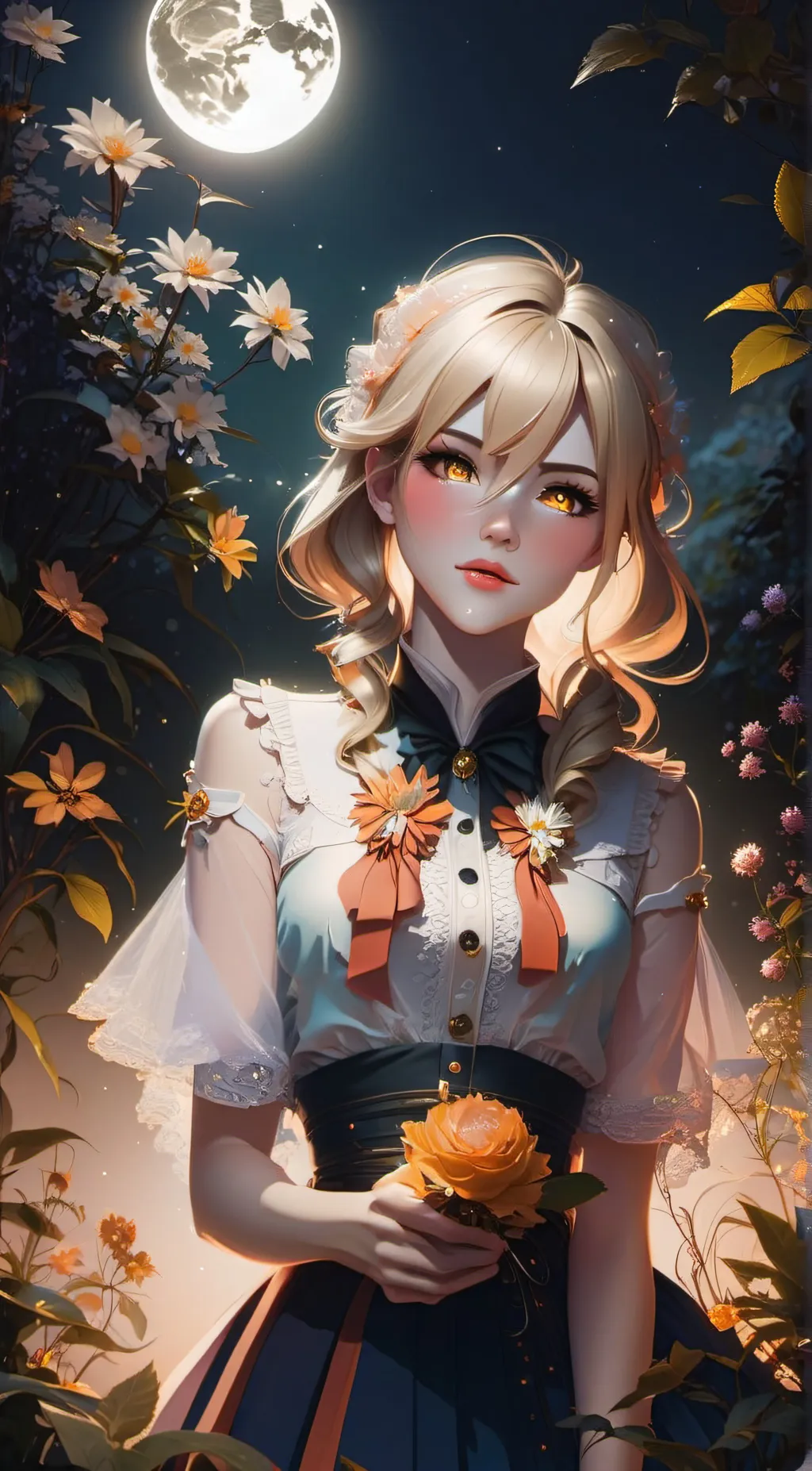 ai character: Moonlight background