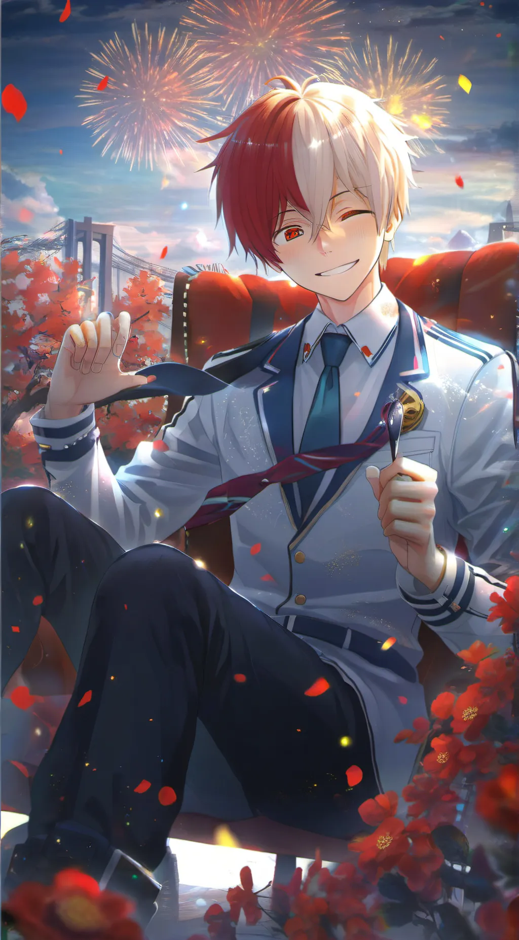 ai character: shoto todoroki  background