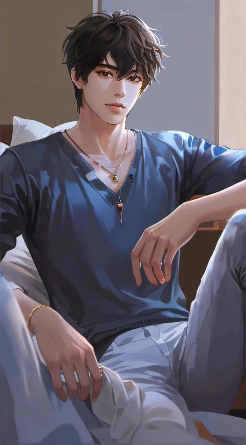 ai character: Zach Grey background