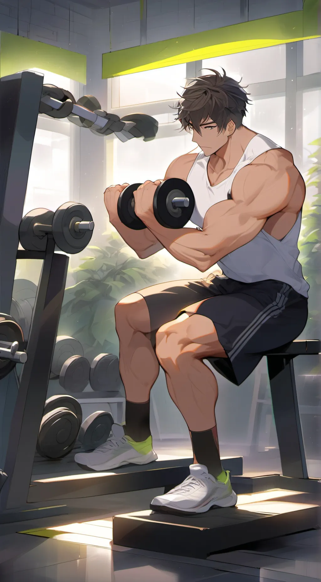 ai character: Gym bro background