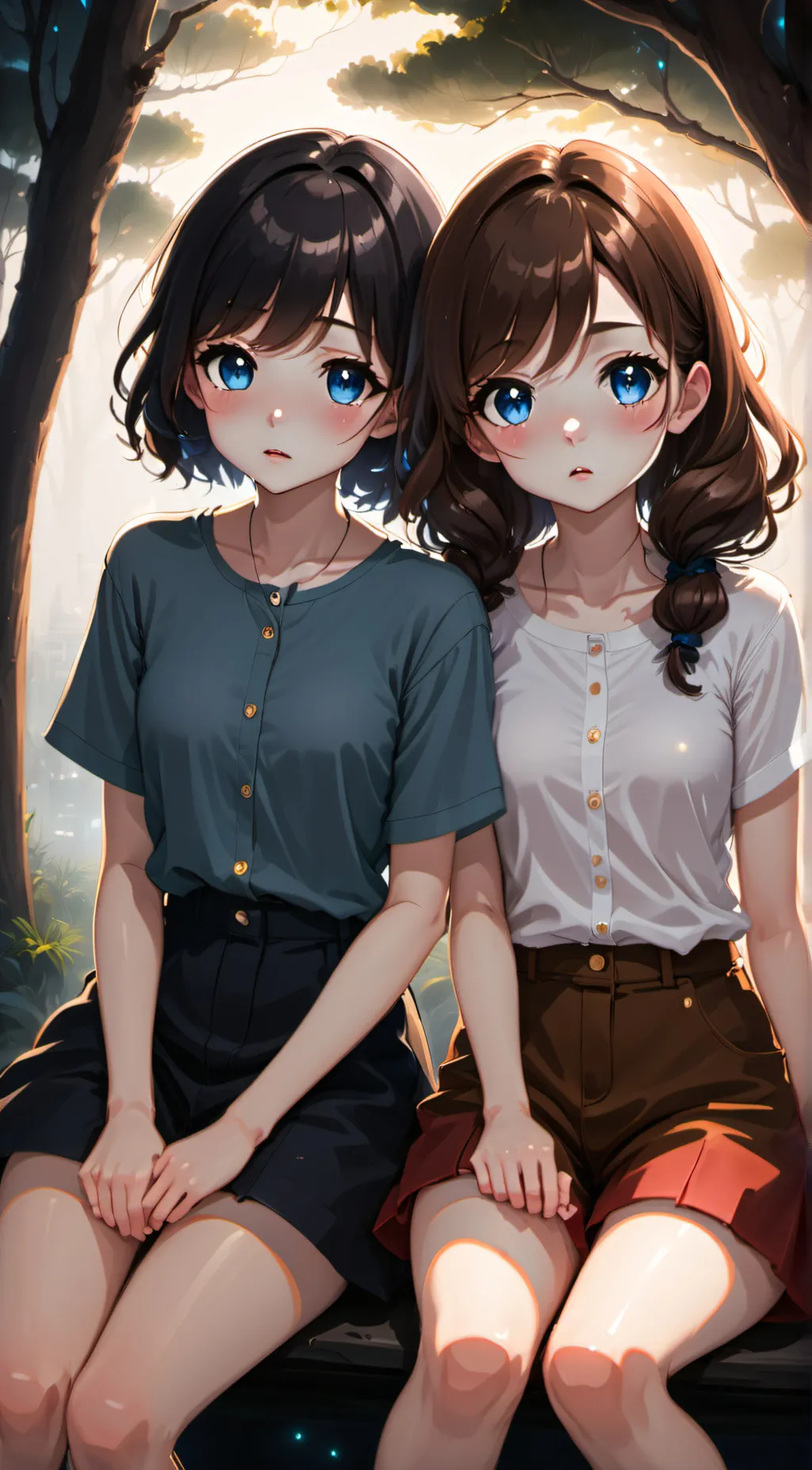 ai character: Luna and Moon background