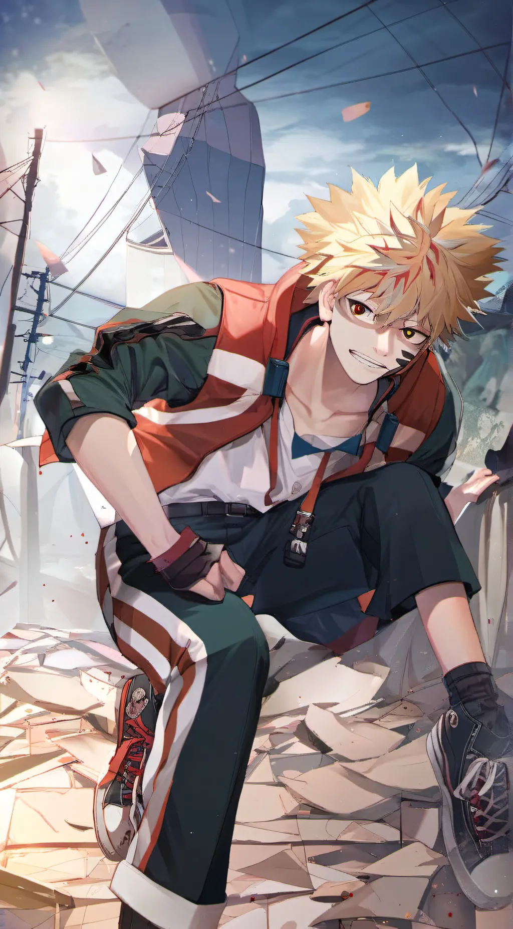 ai character: Katsuki bakugou background
