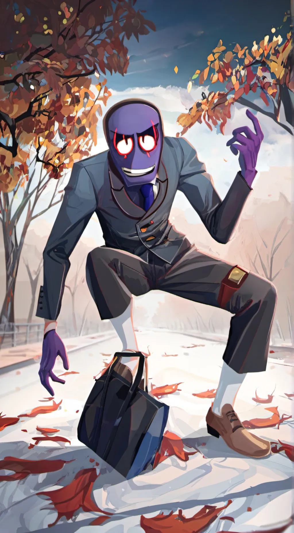 ai character: purple guy background