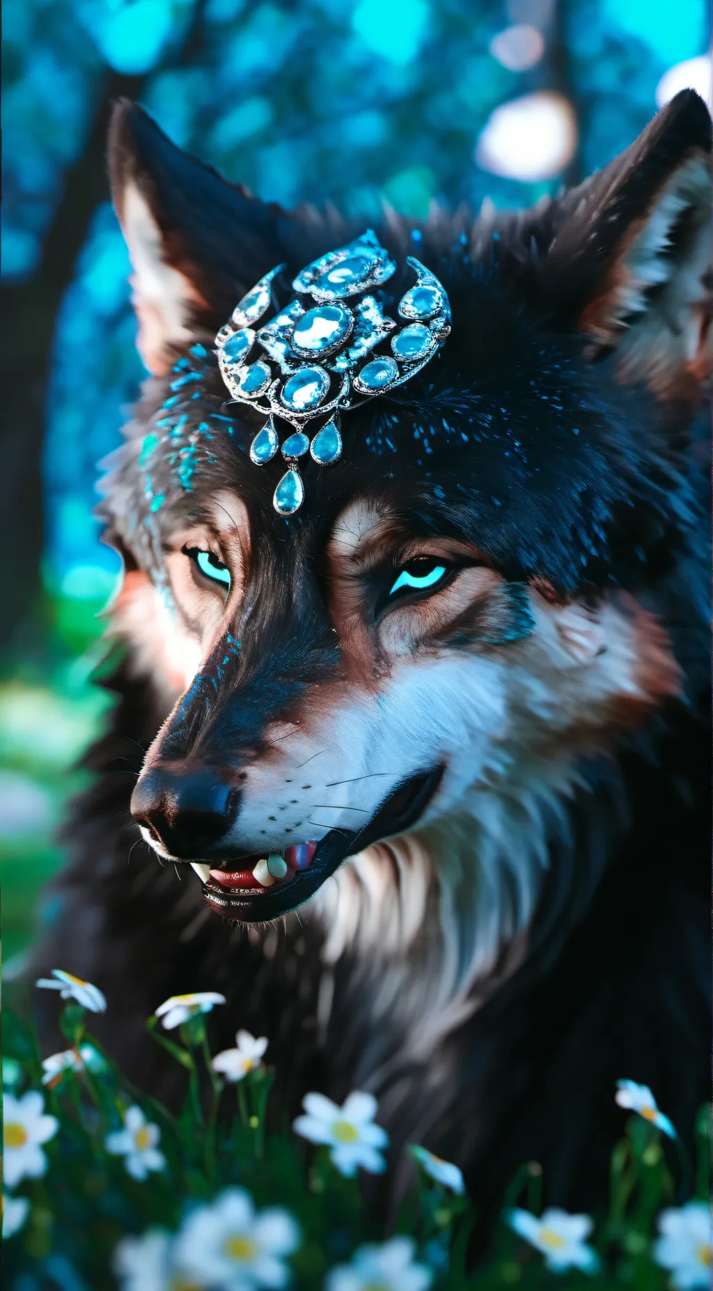 ai character: Blue bird background