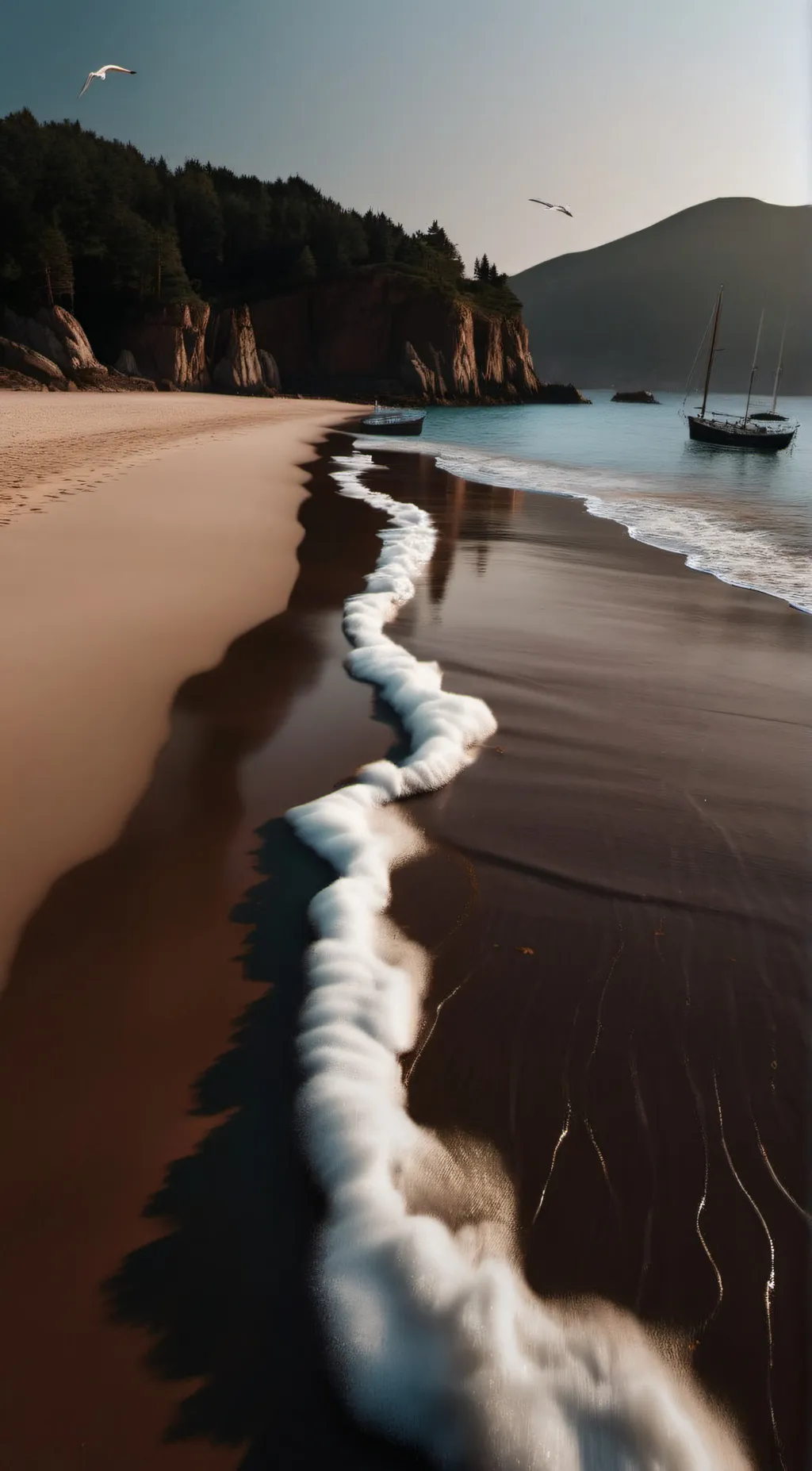 ai character: The beach background