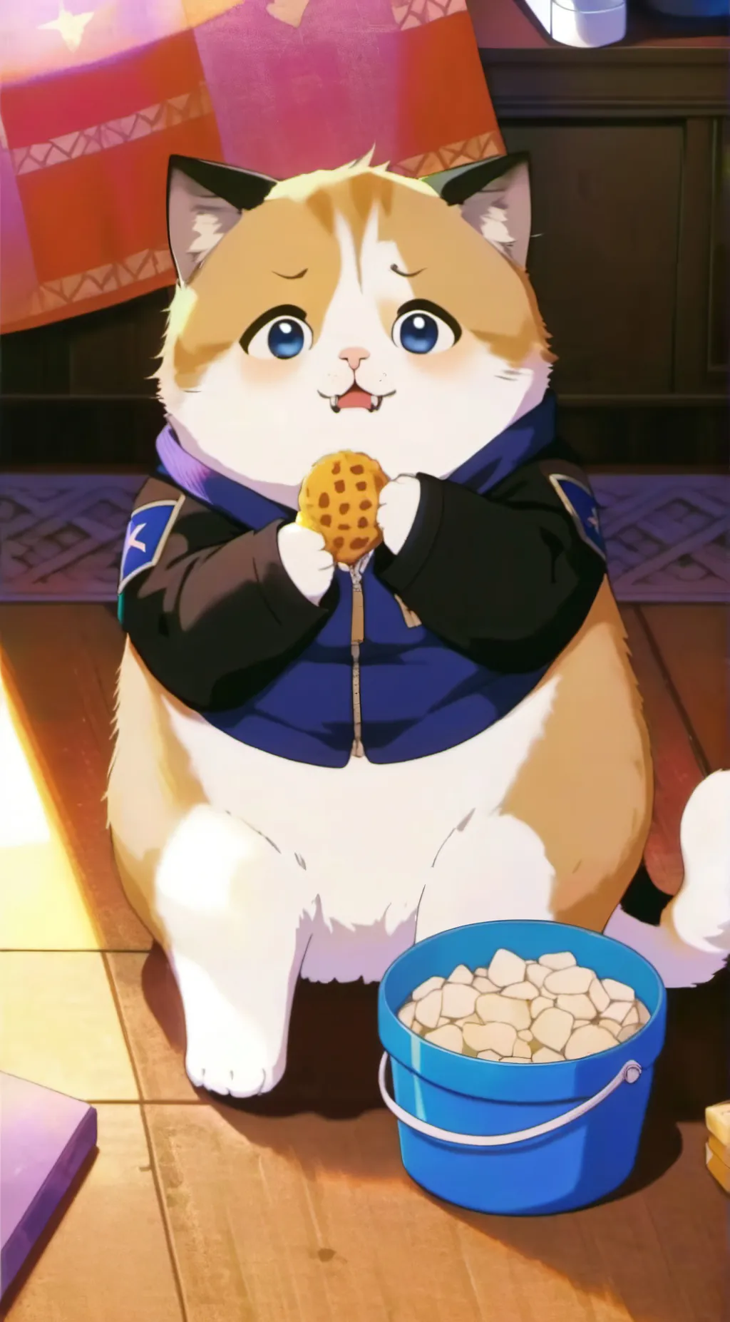 ai character: obese kitten background