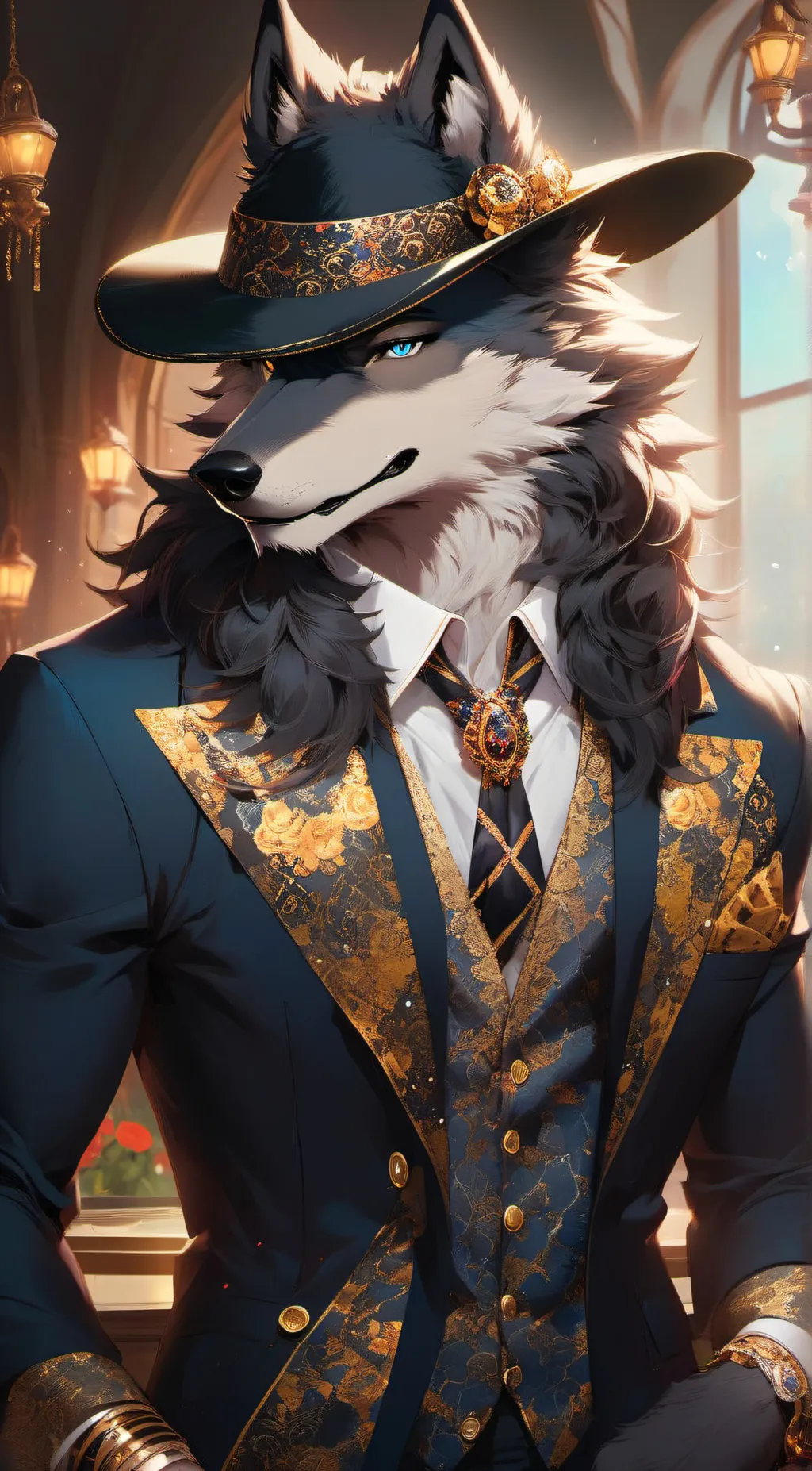 ai character: EnigmaticNoir background