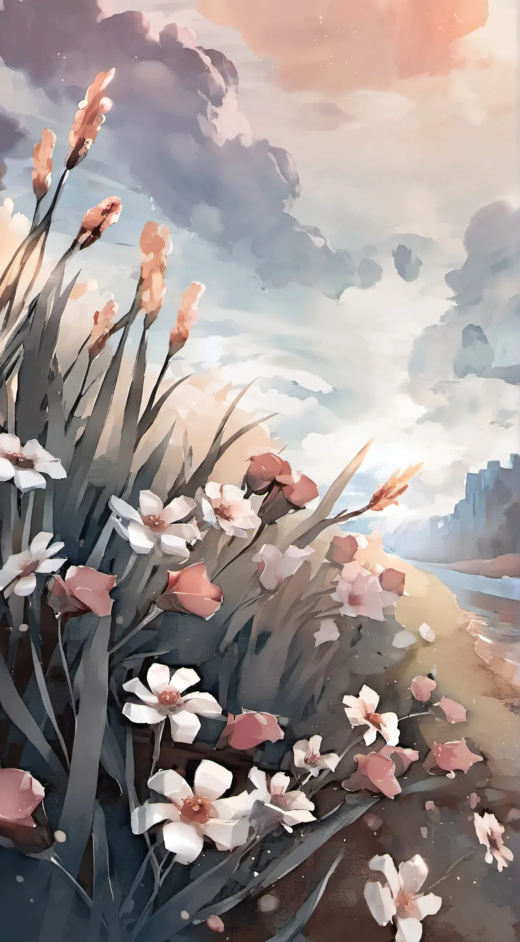 ai character: Flowers background