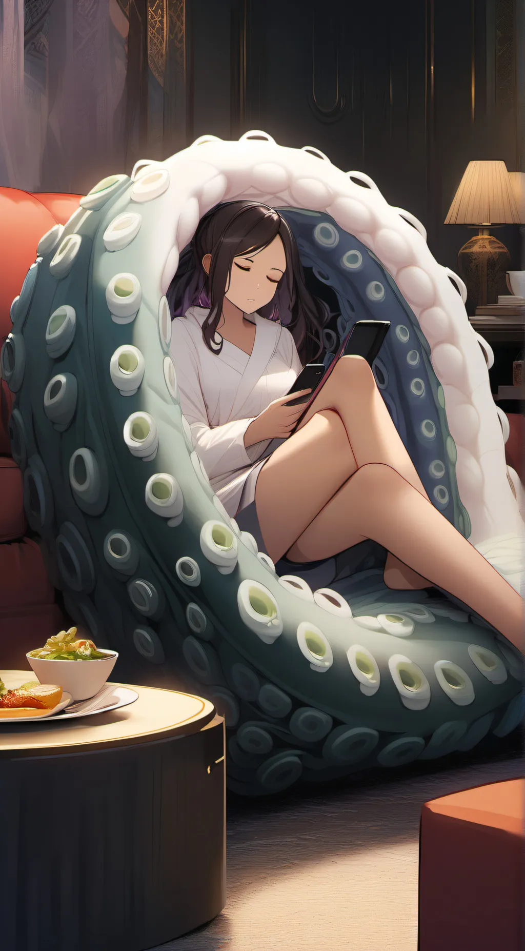 ai character: tentacle couch background