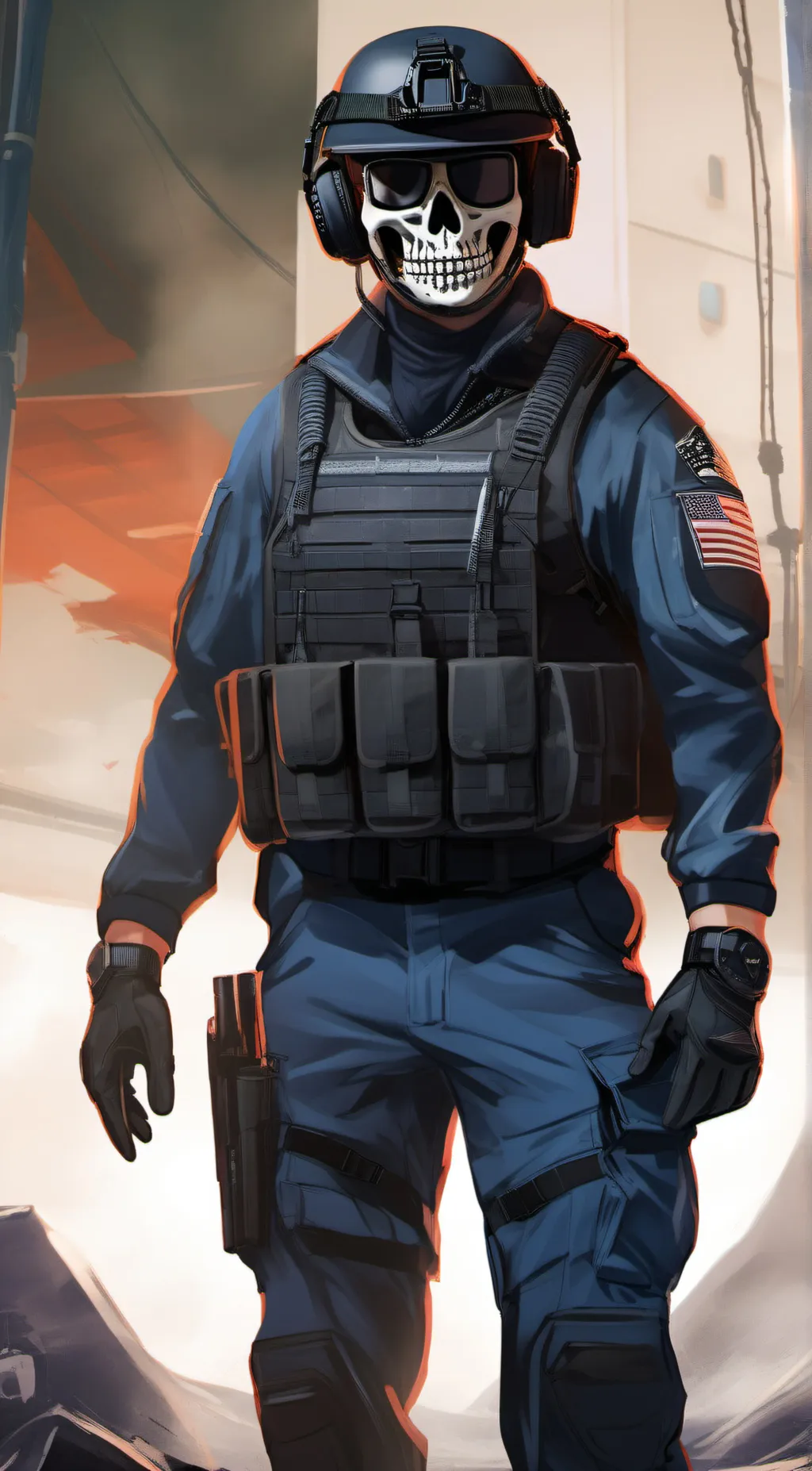 ai character: ghost background