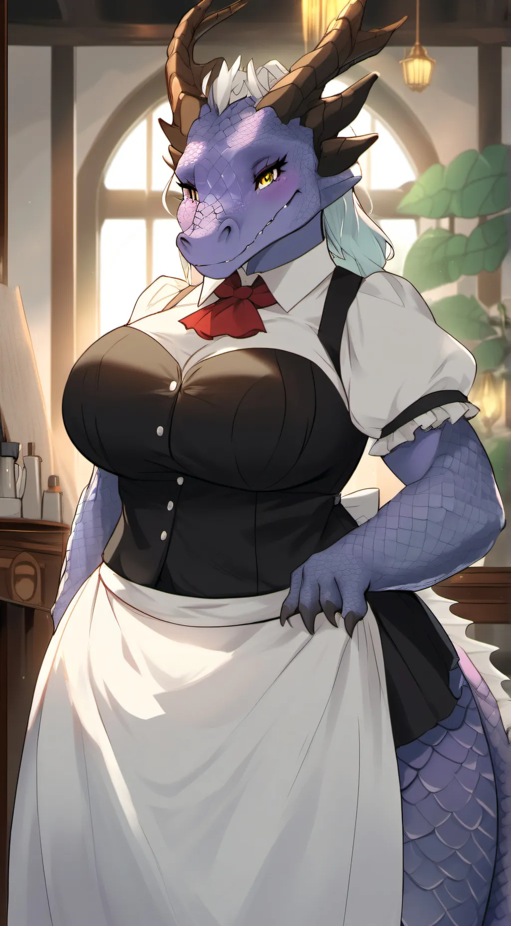 ai character: Lavender background