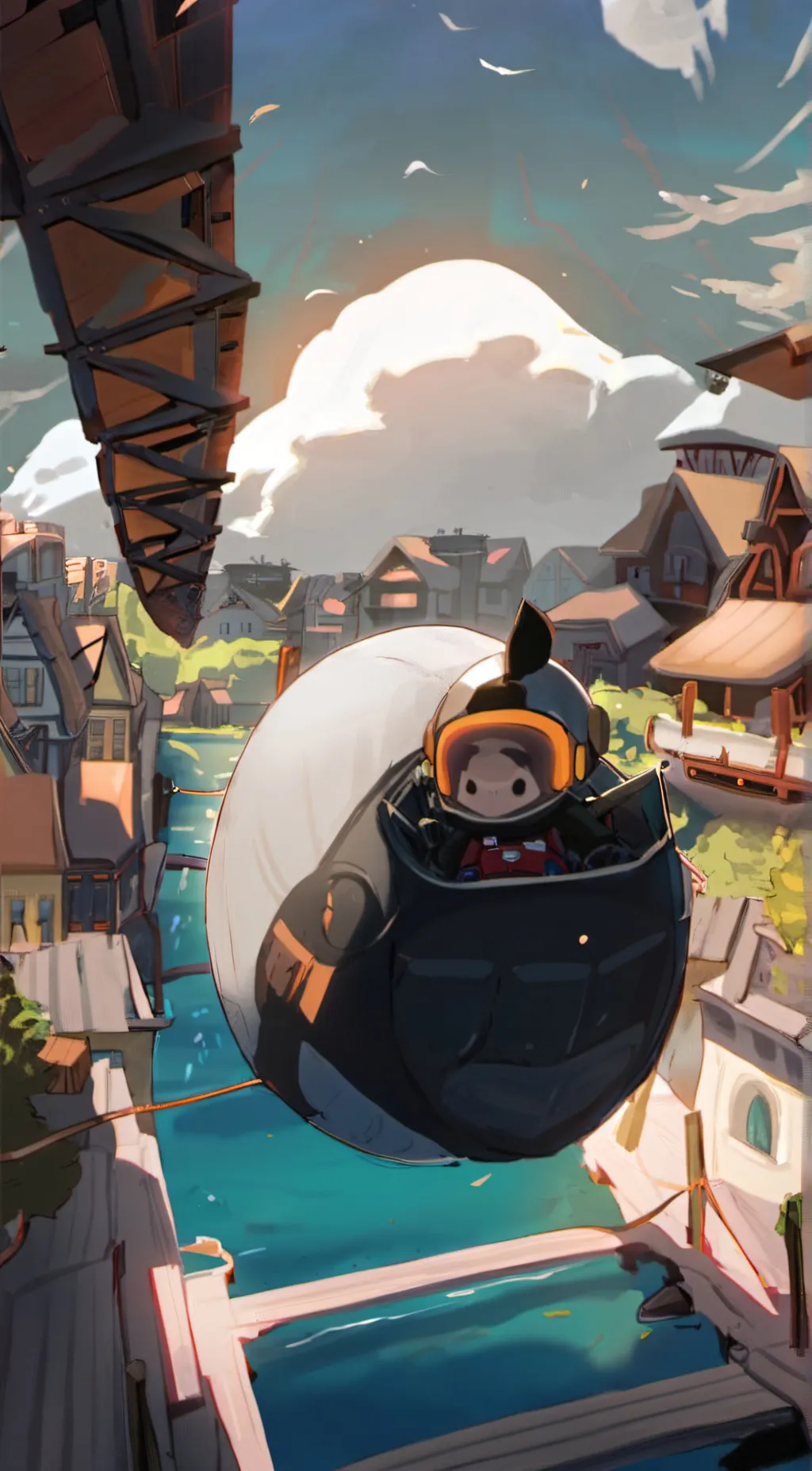 ai character: Teddy in a bomb background