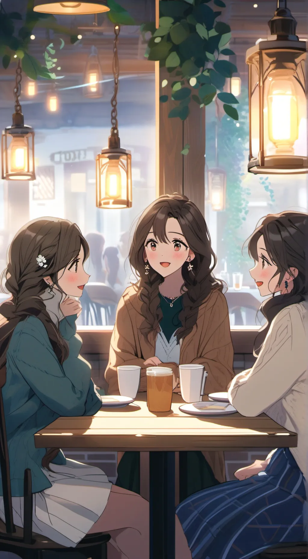 ai character: group of girls background