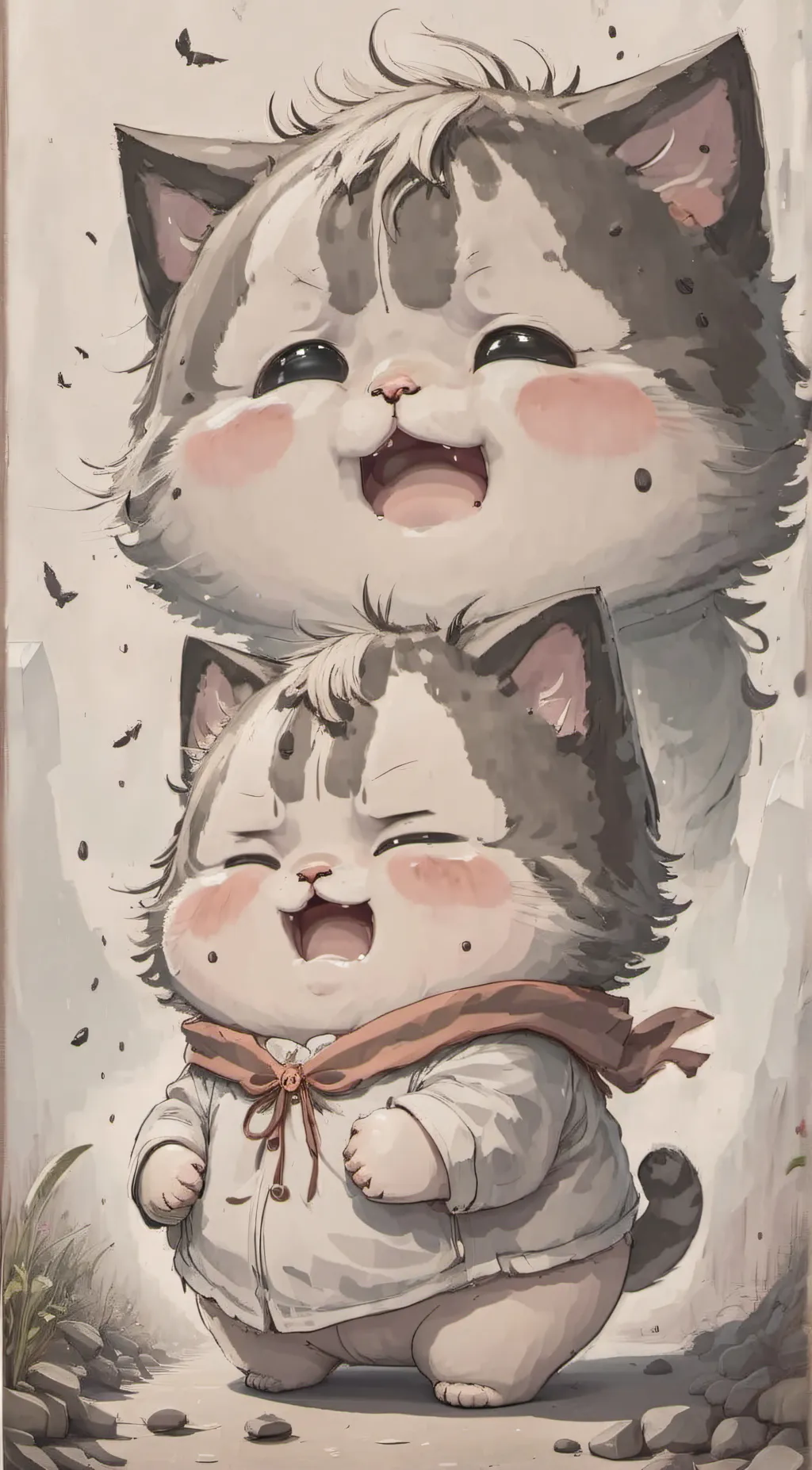 ai character: baby cat that sad background