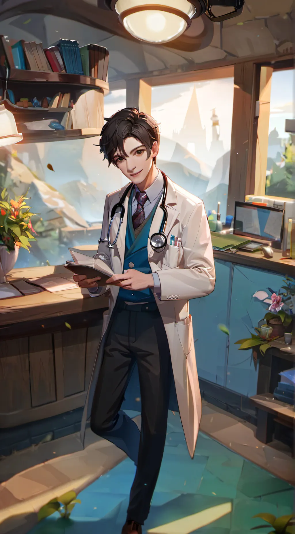 ai character: Dr Elijah  background