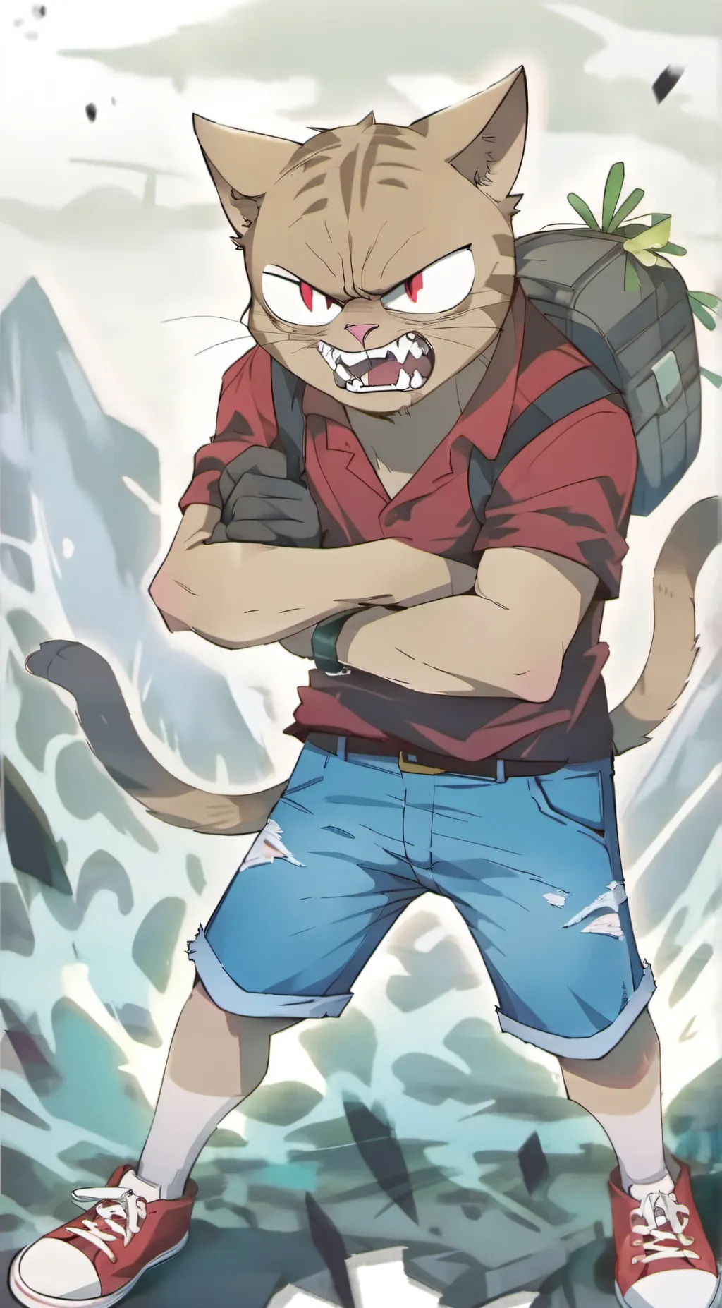 ai character: Manny the cat Pt2 background