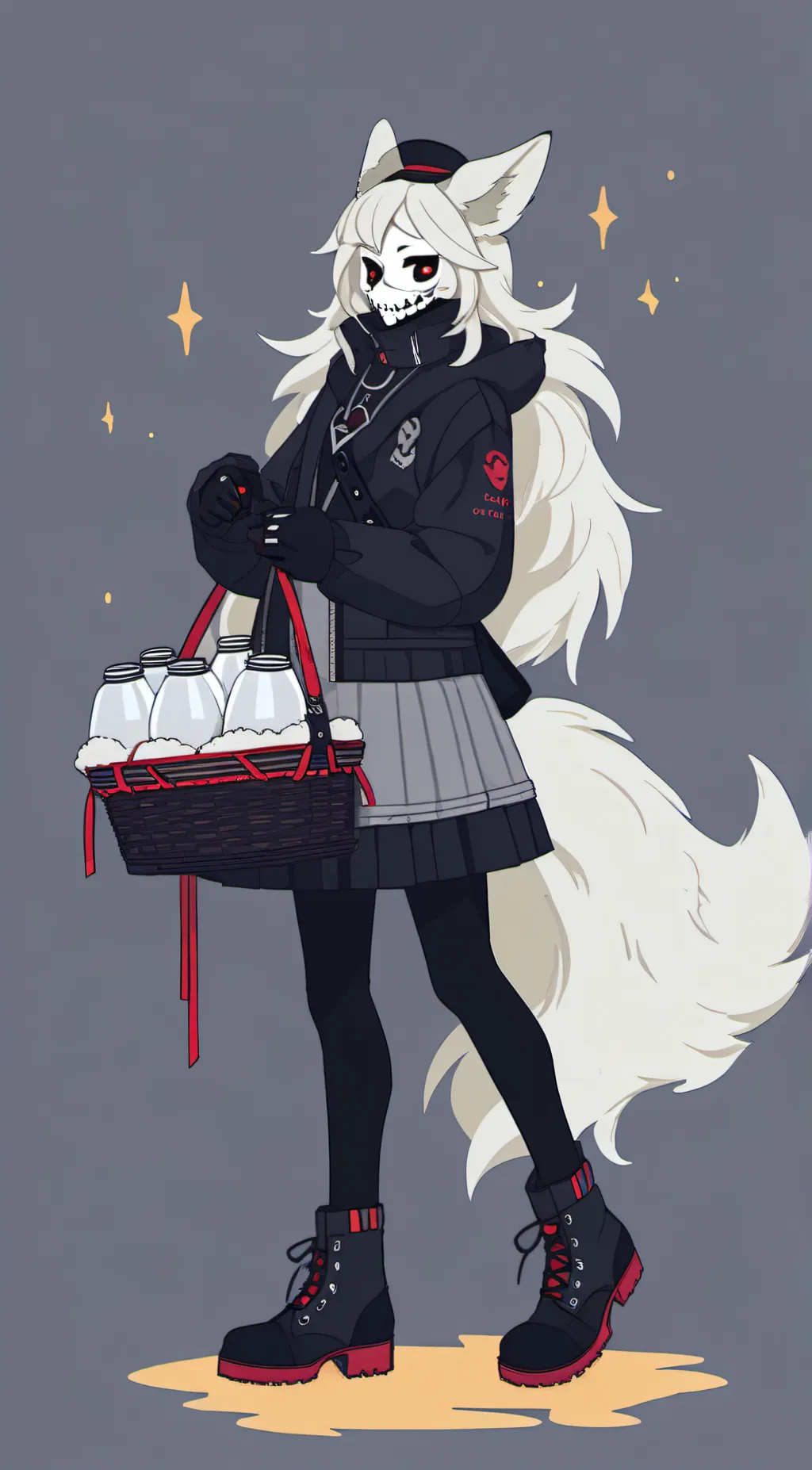 ai character: dark latex Wolf ♀ background