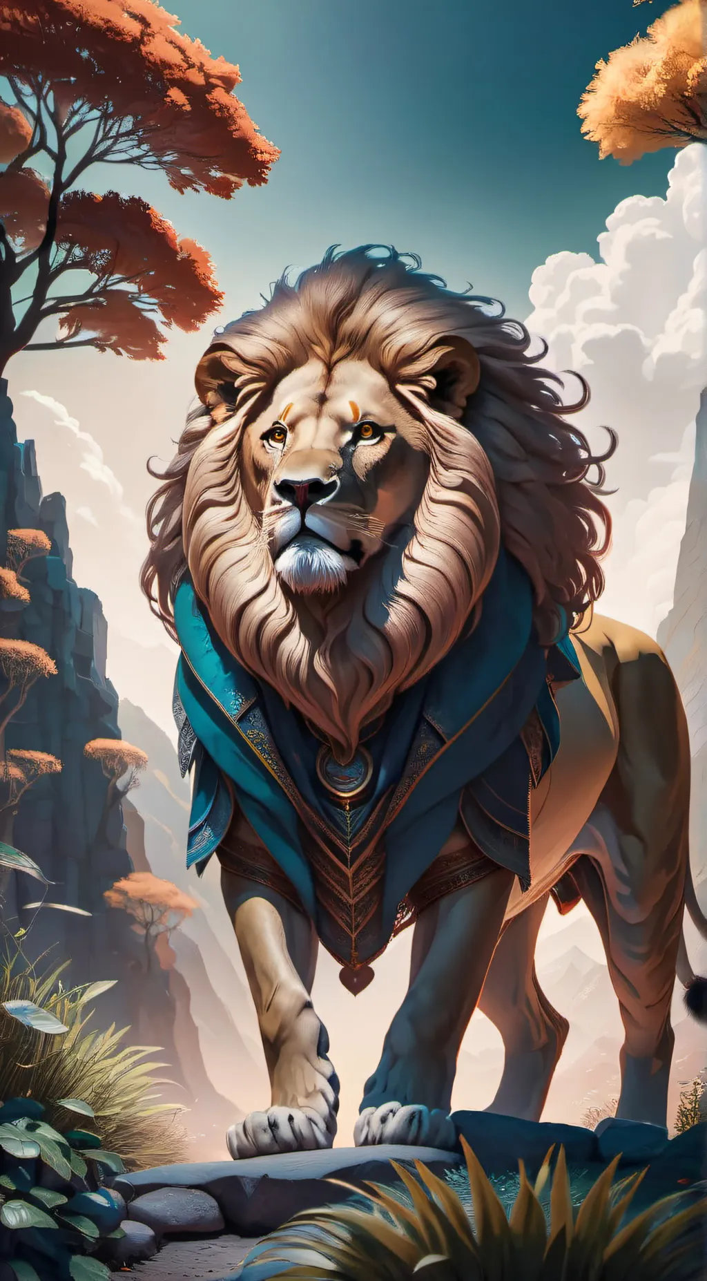 ai character: Great lion background