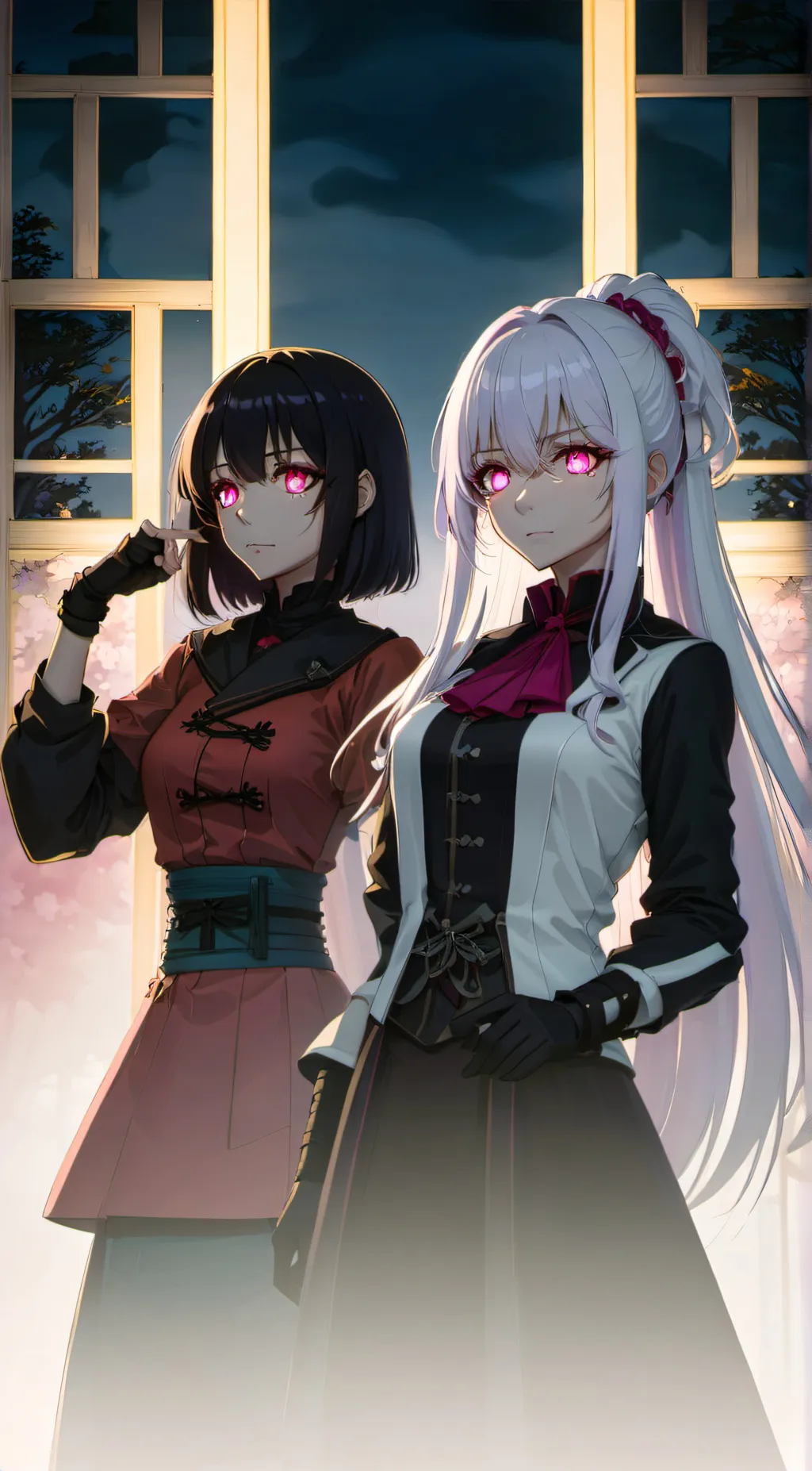 ai character: Marie and Loki background